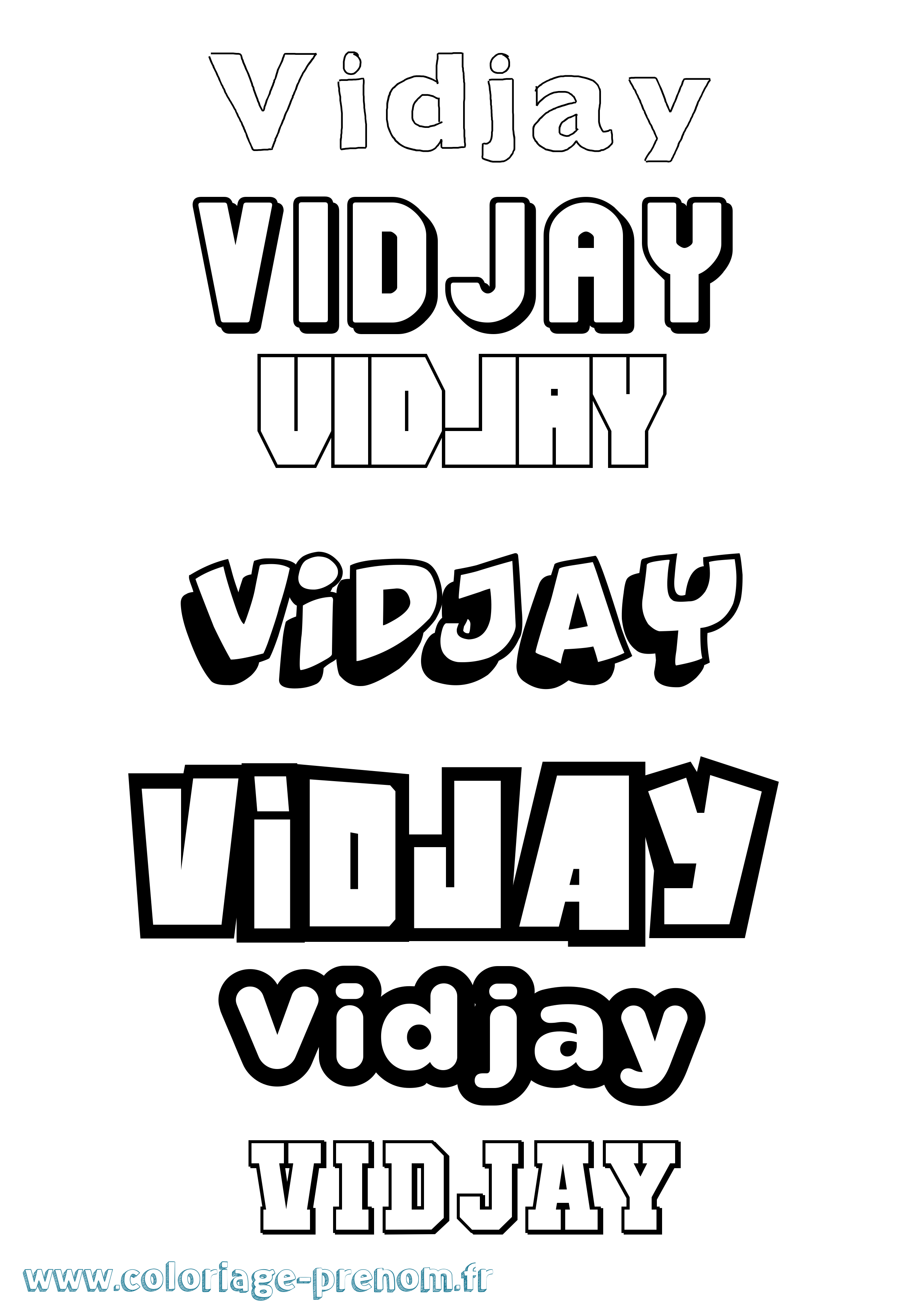 Coloriage prénom Vidjay Simple
