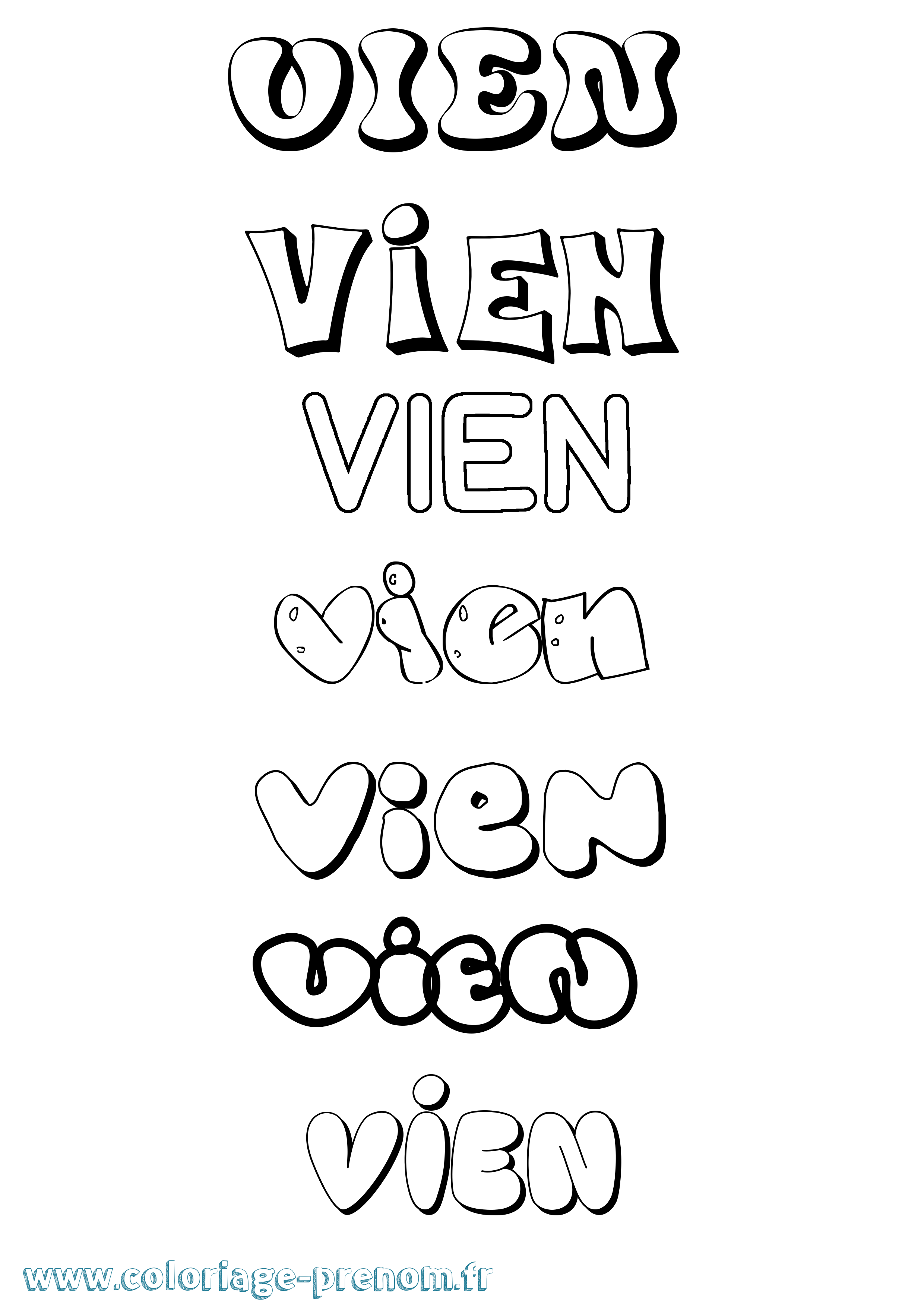 Coloriage Vien Bubble Coloriage prénom Vien Bubble