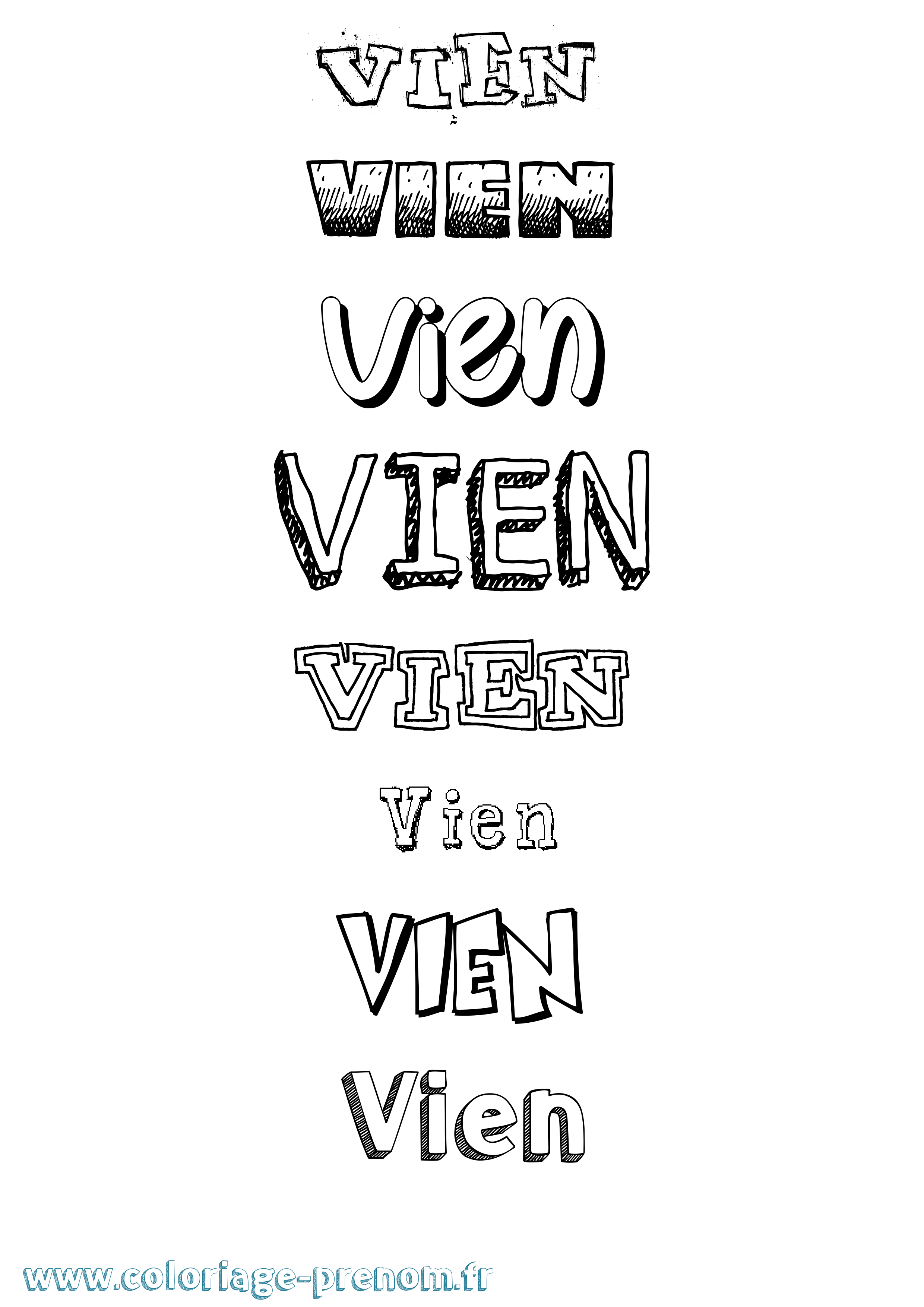 Coloriage Vien Dessiné Coloriage prénom Vien Dessiné