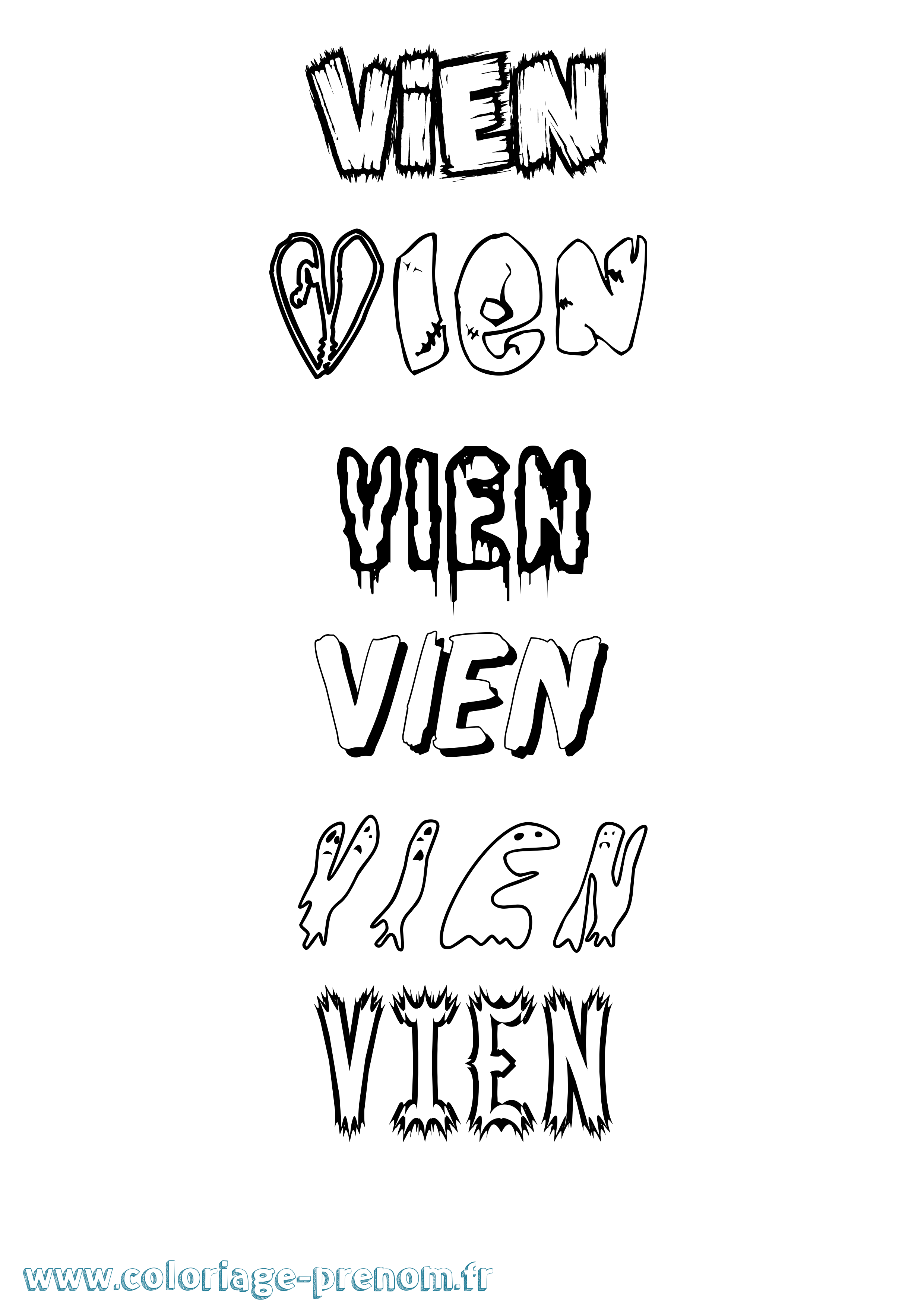 Coloriage Vien Frisson Coloriage prénom Vien Frisson