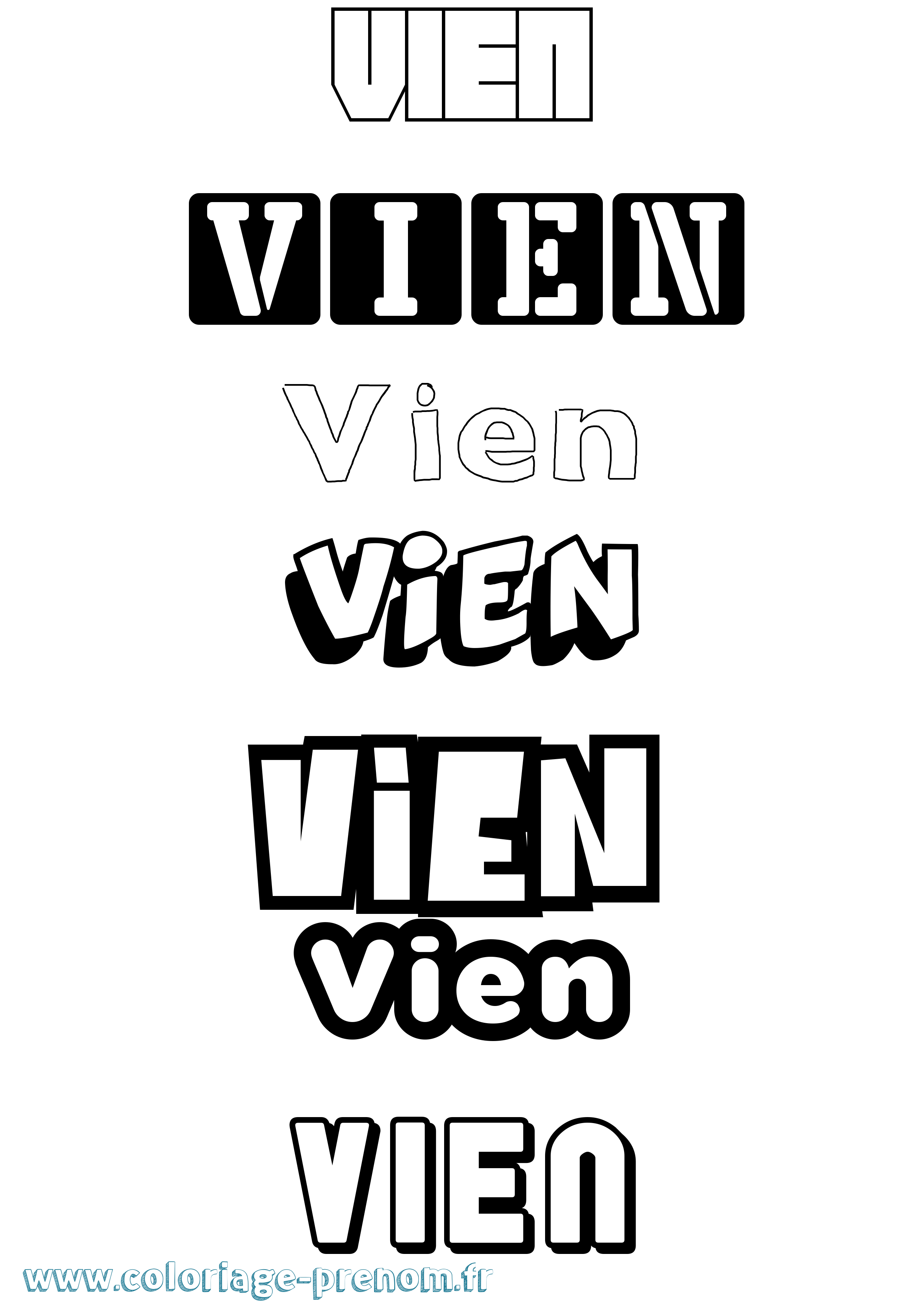 Coloriage Vien Simple Coloriage prénom Vien Simple