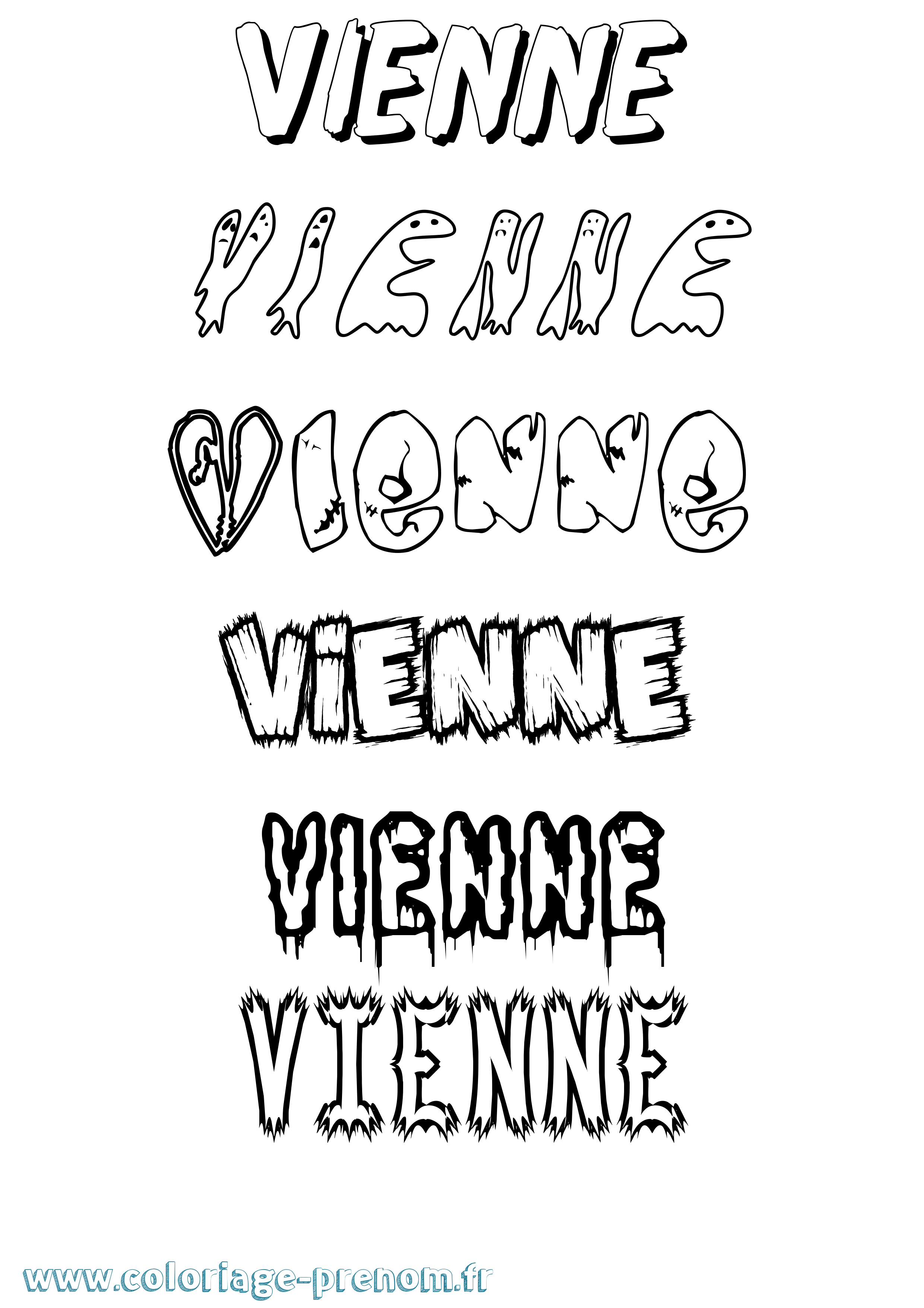 Coloriage prénom Vienne Frisson