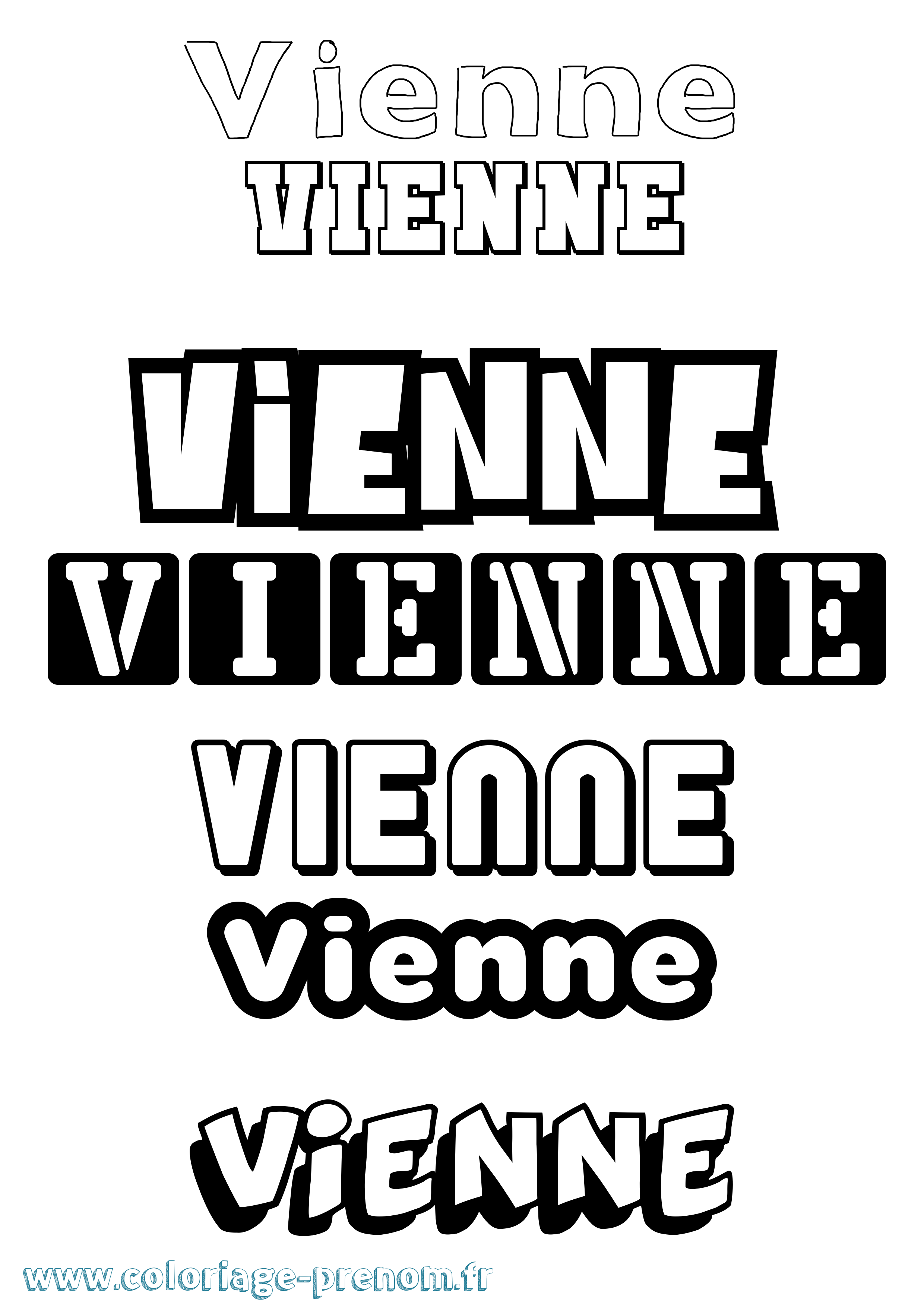 Coloriage prénom Vienne Simple
