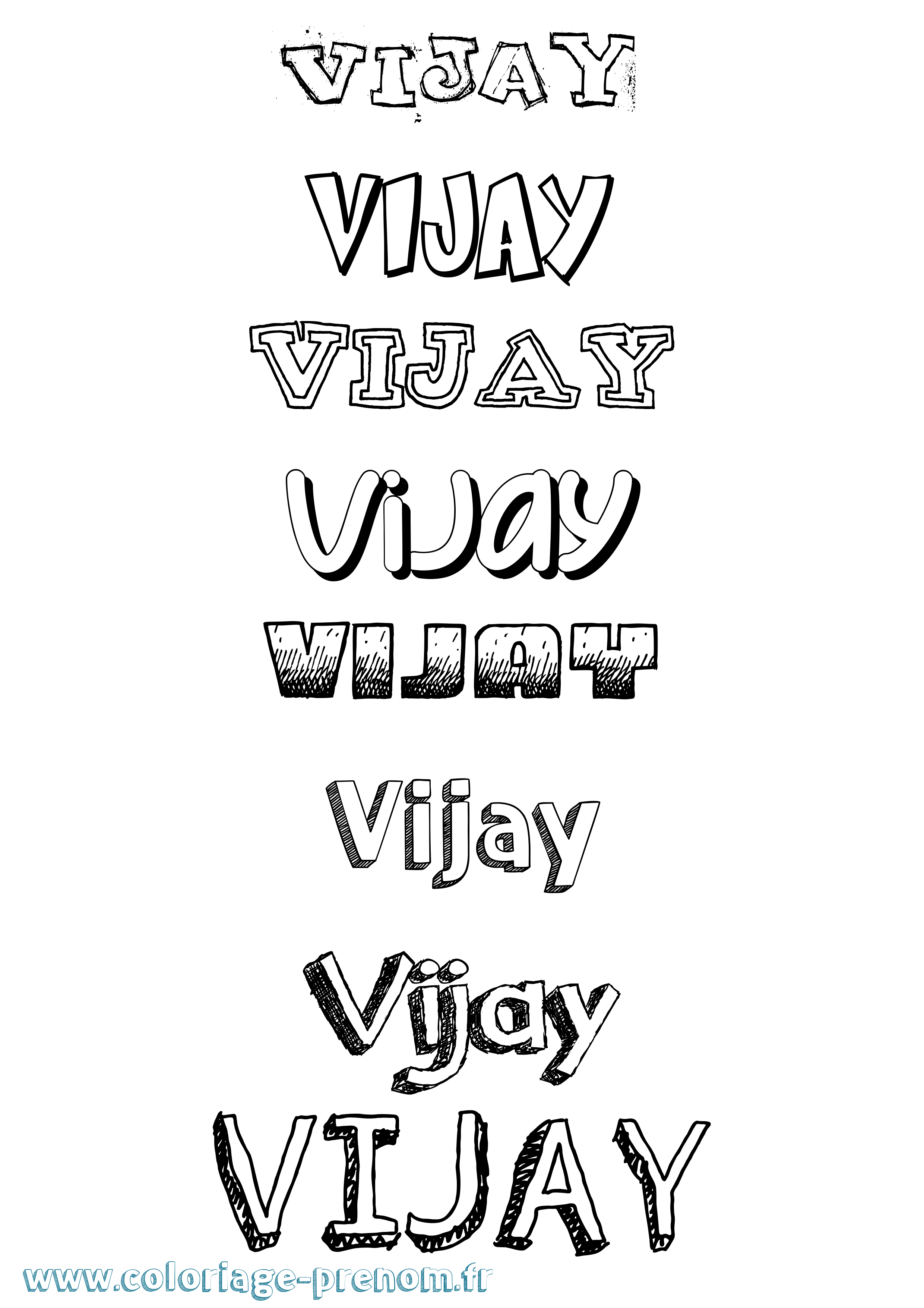 Coloriage prénom Vijay Dessiné