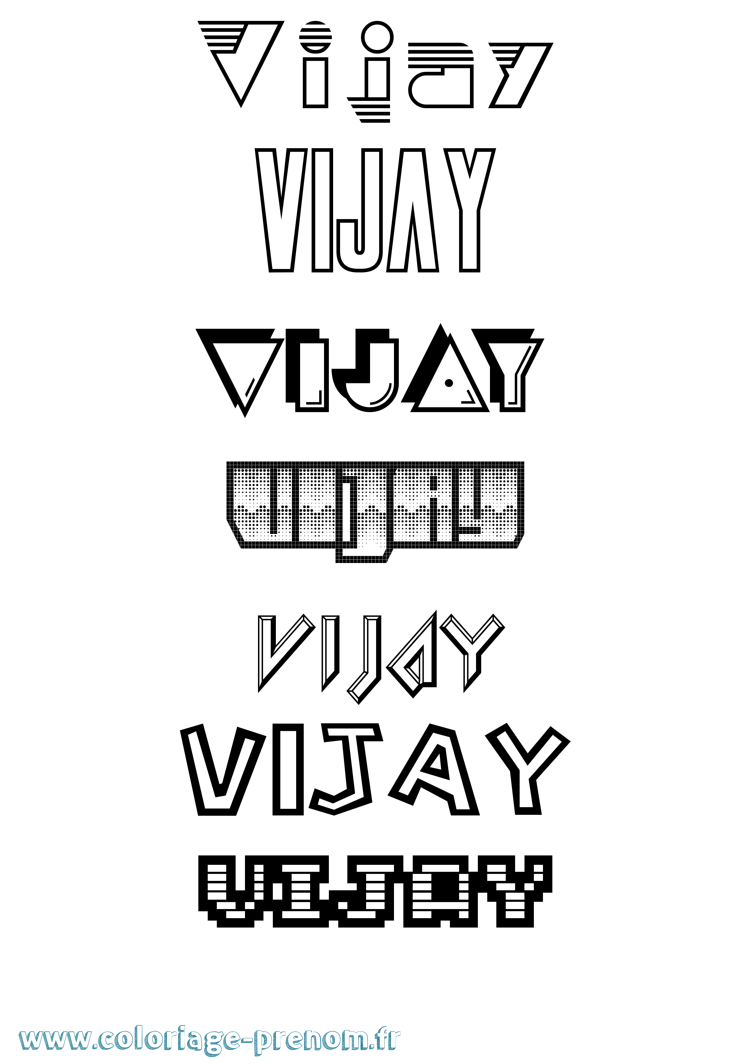 Coloriage prénom Vijay Jeux Vidéos