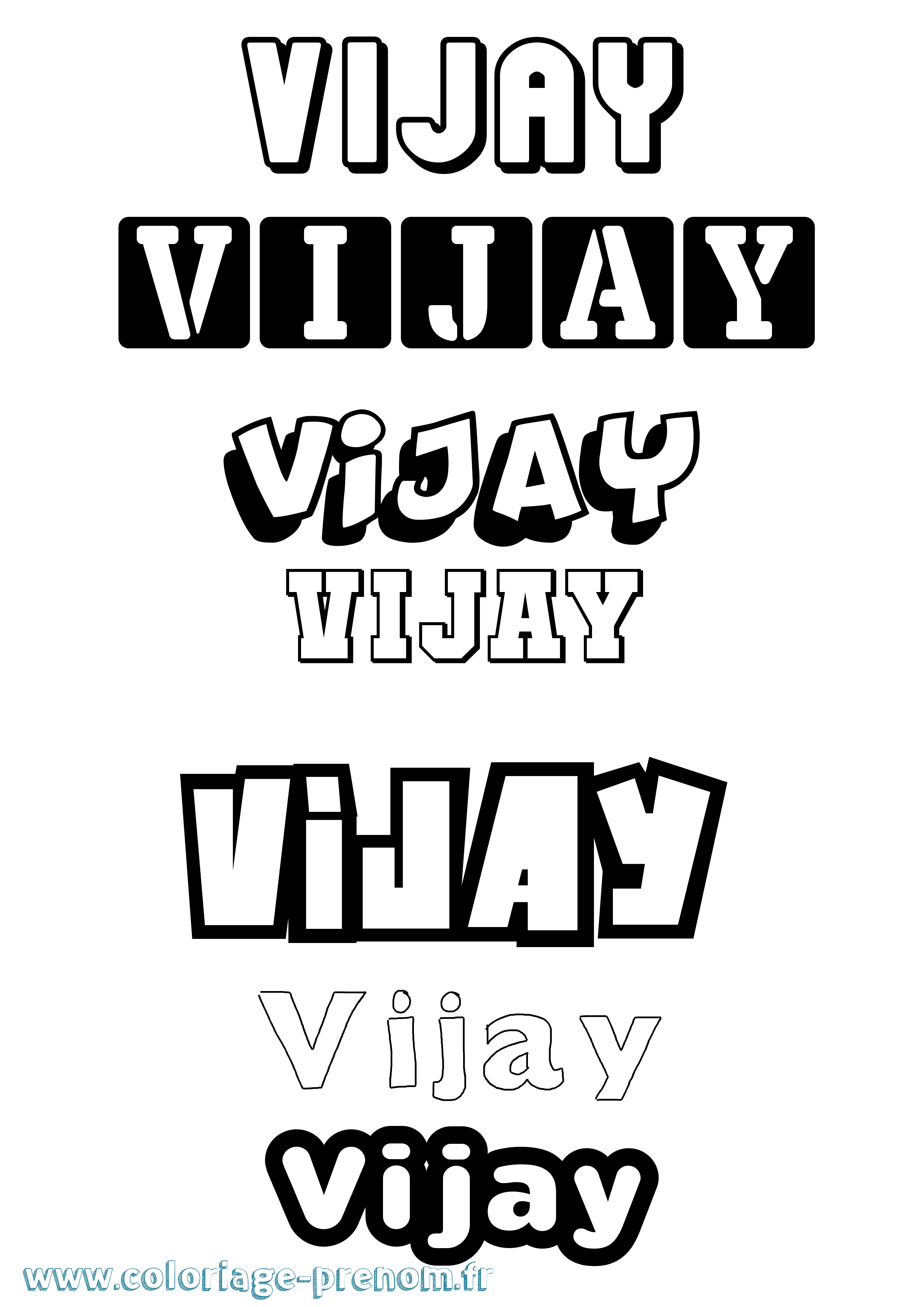Coloriage prénom Vijay Simple