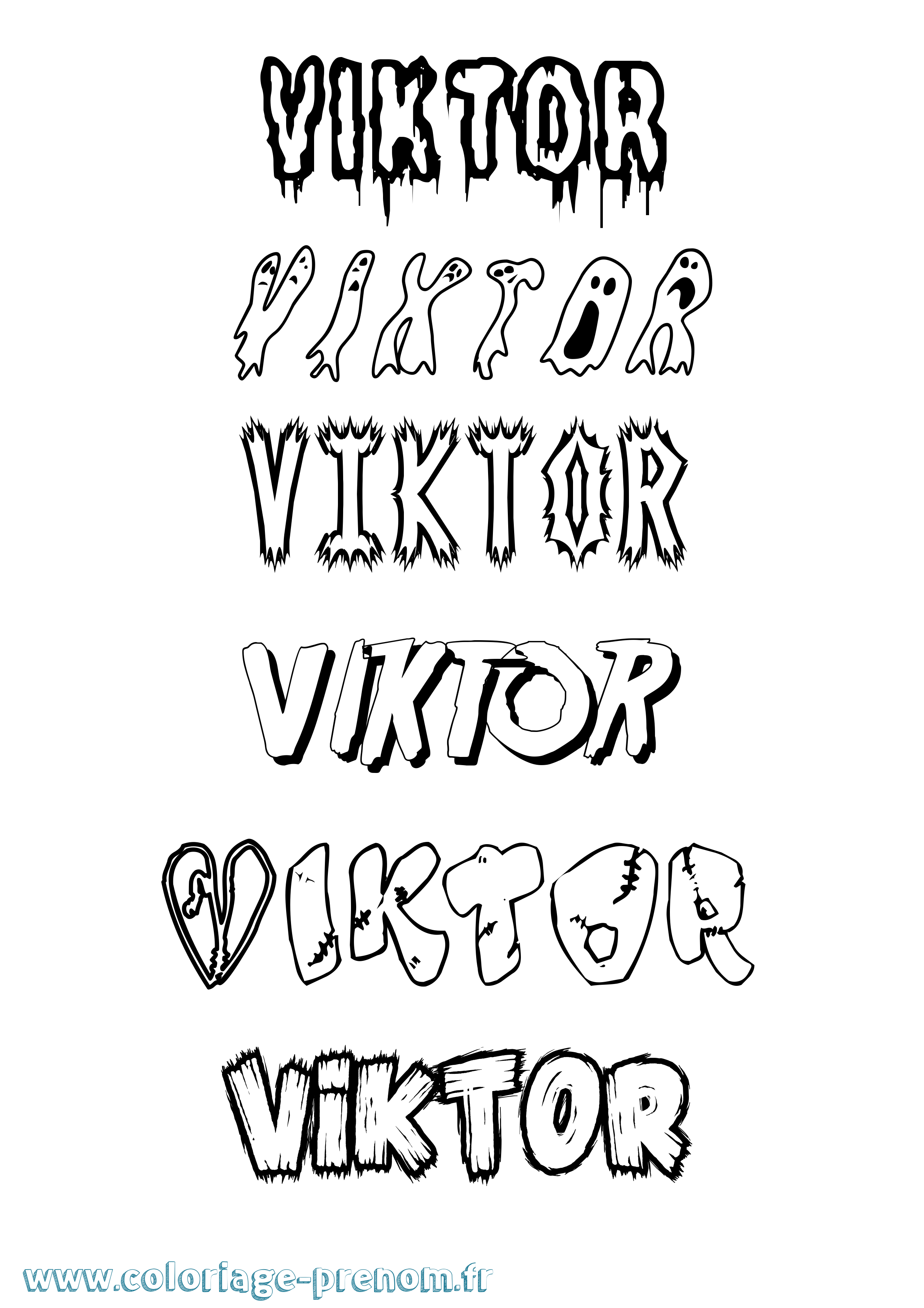 Coloriage prénom Viktor Frisson
