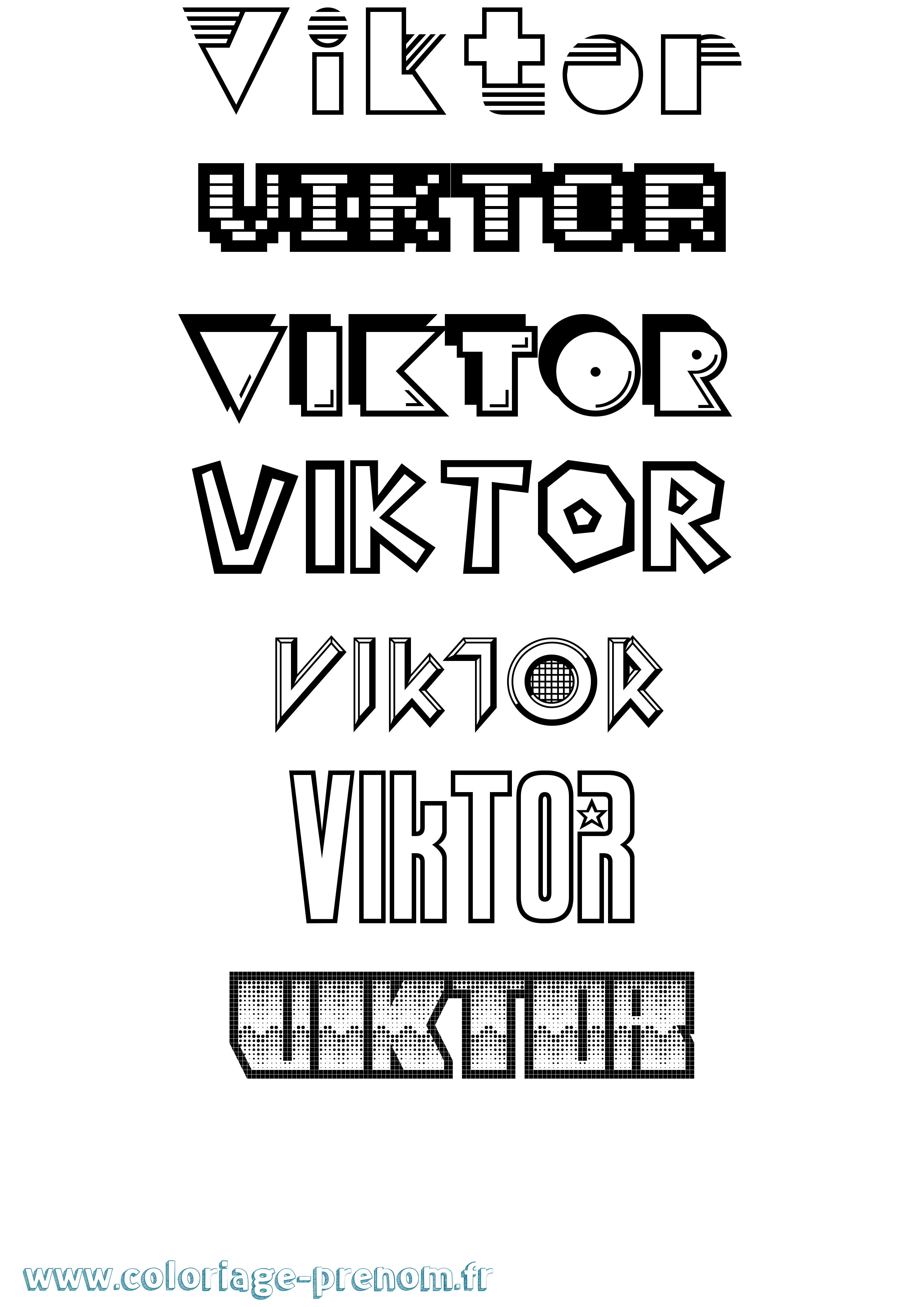 Coloriage prénom Viktor Jeux Vidéos