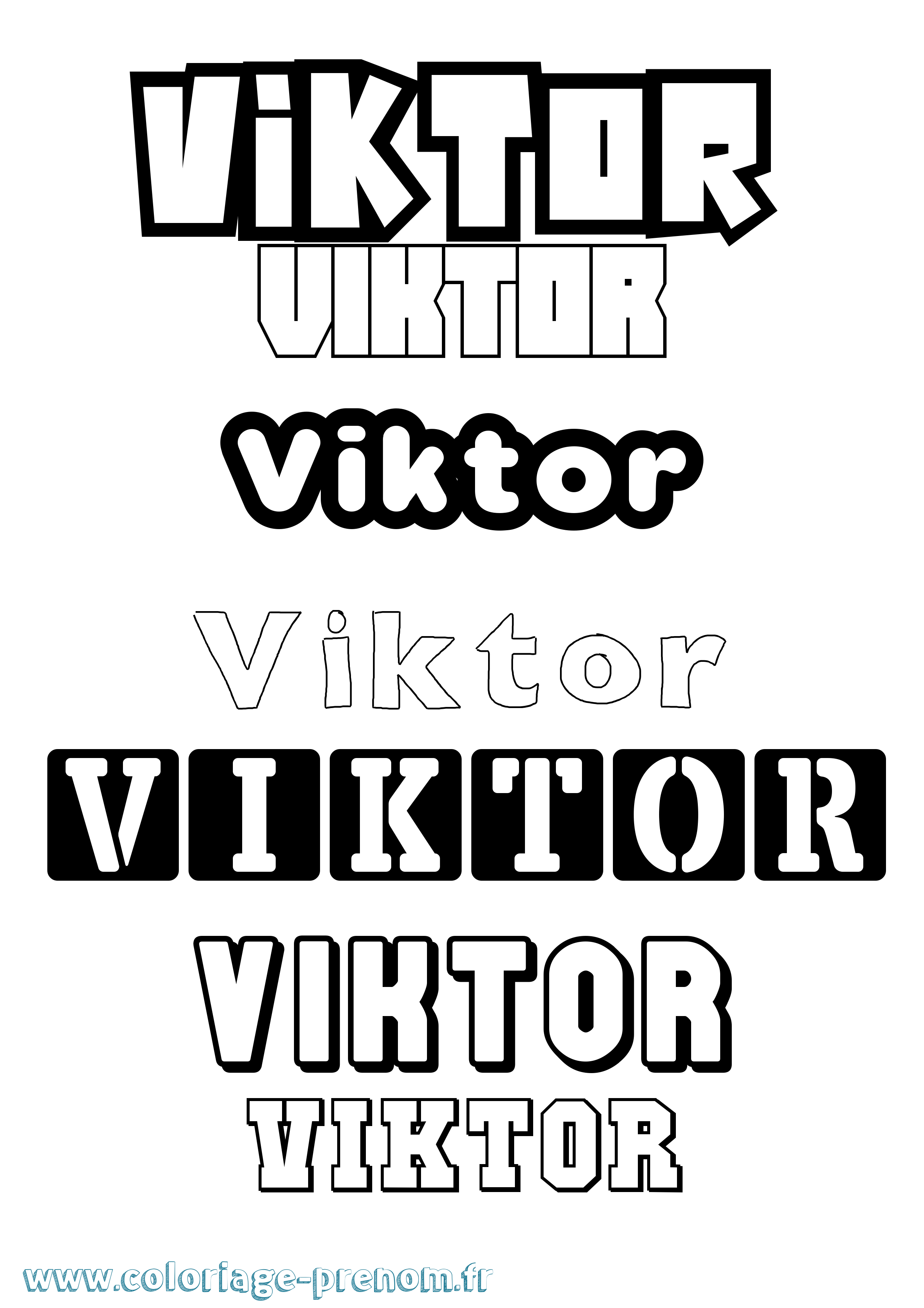 Coloriage prénom Viktor Simple