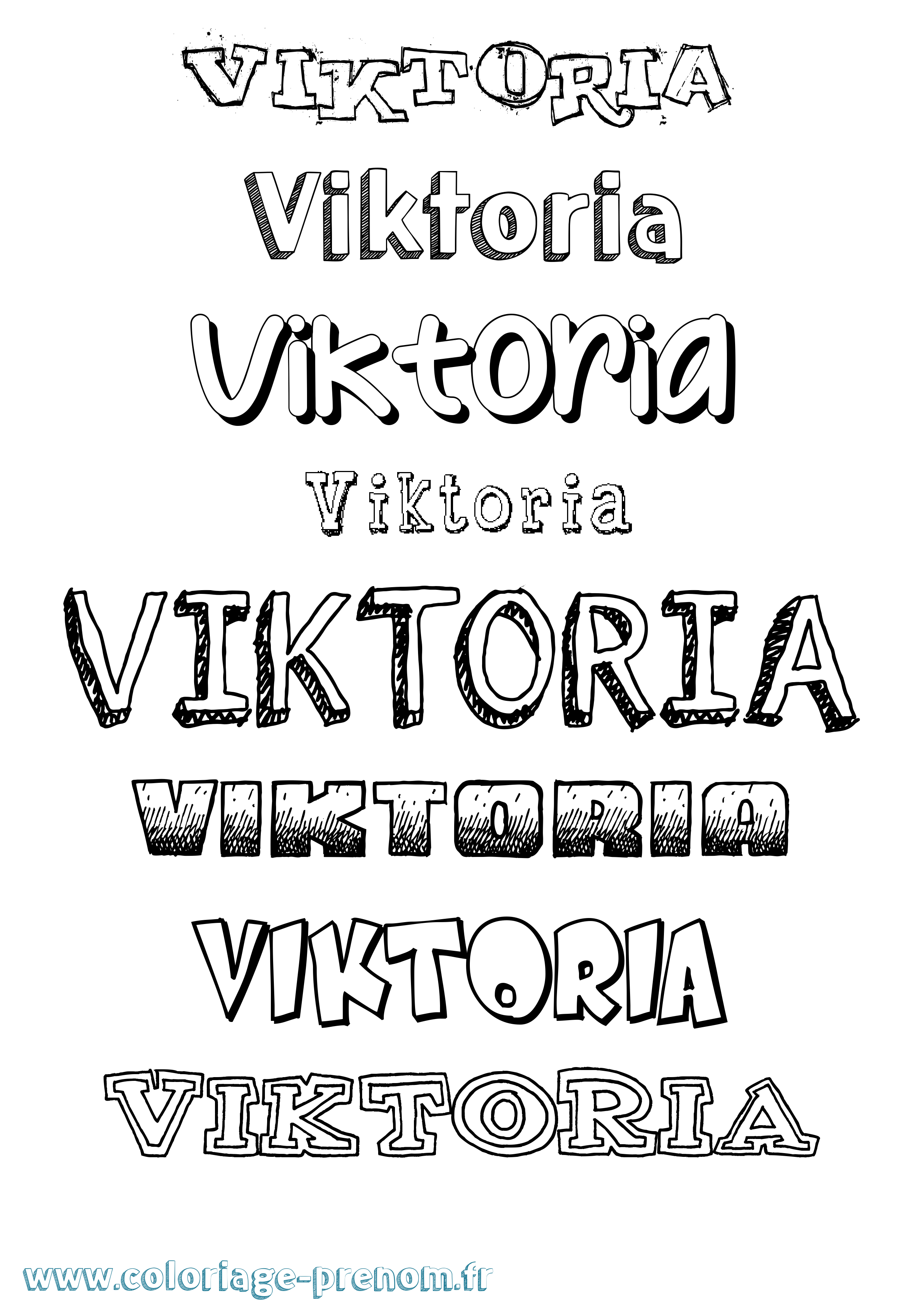 Coloriage prénom Viktoria Dessiné