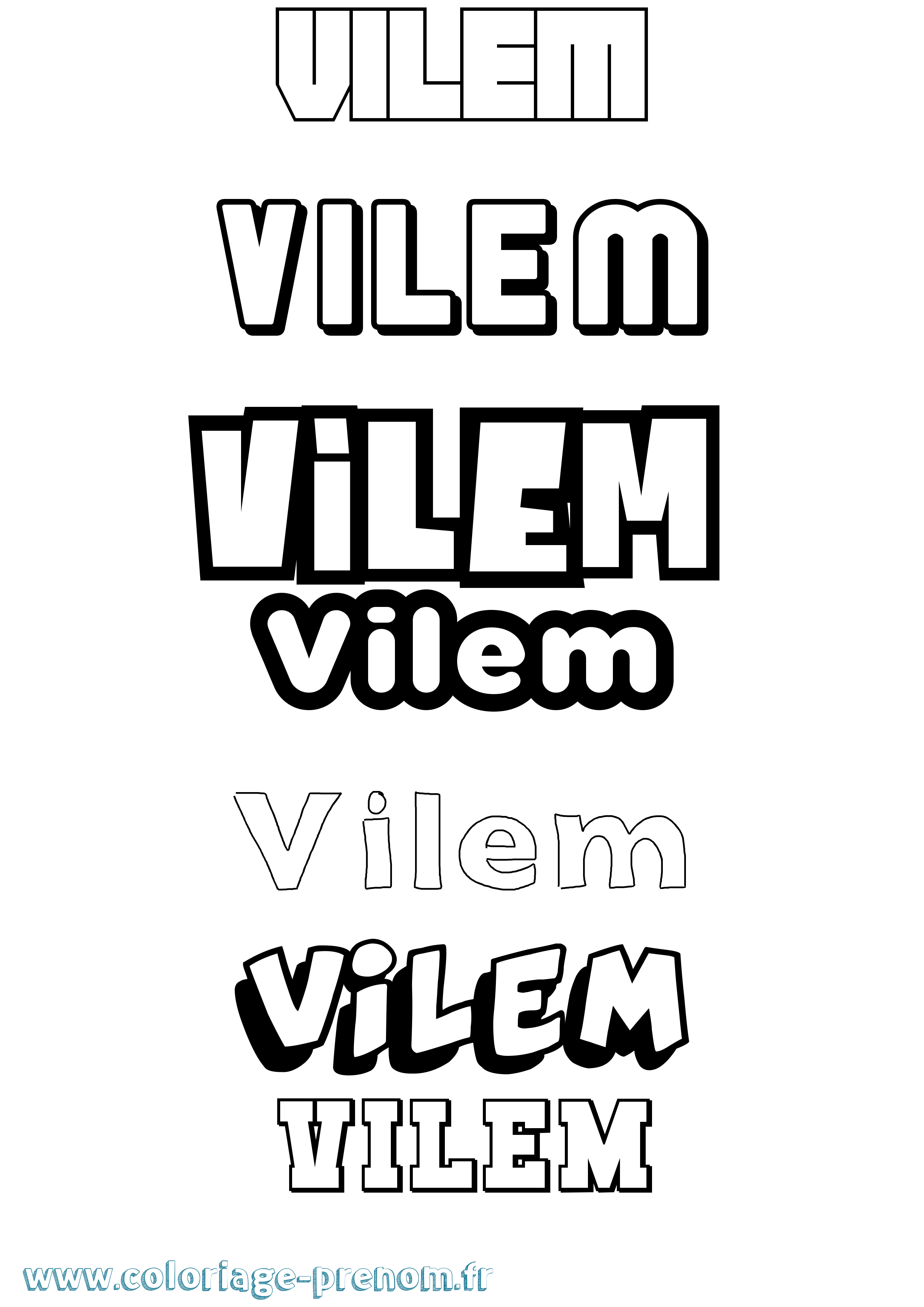 Coloriage prénom Vilem Simple