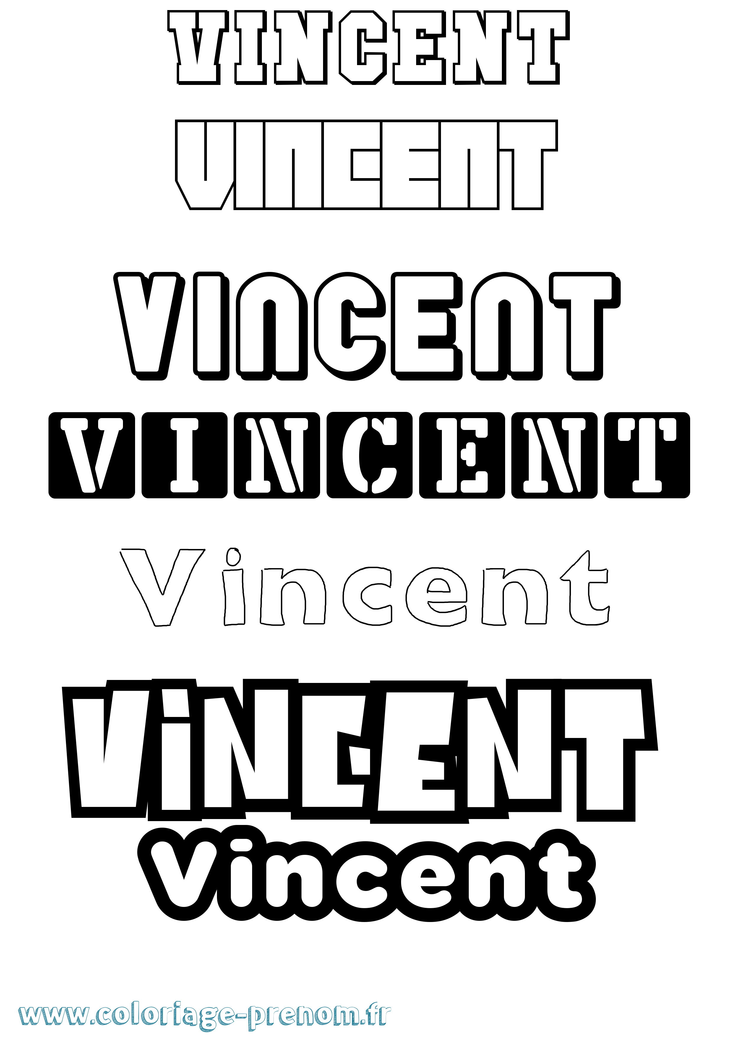 Coloriage prénom Vincent