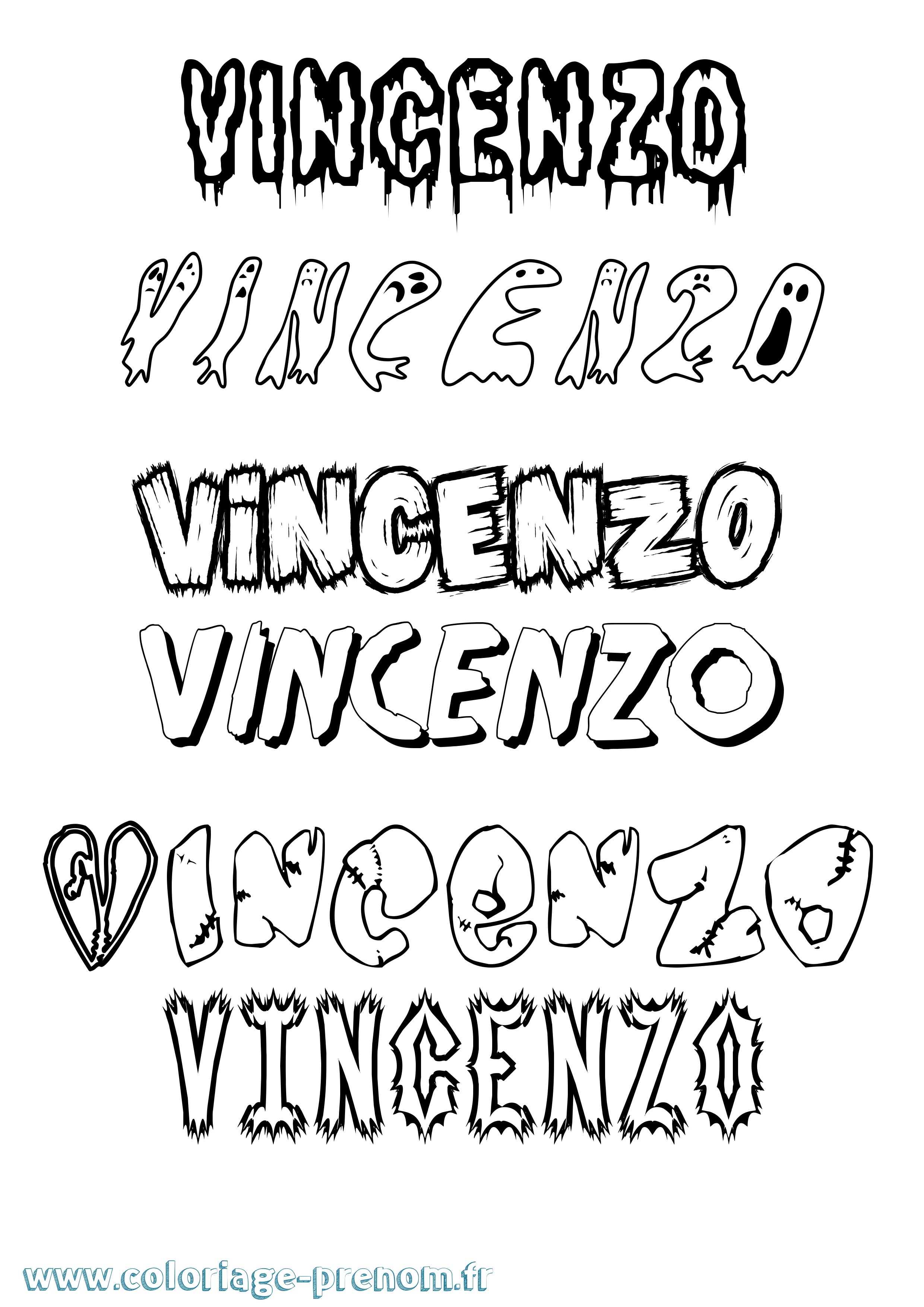 Coloriage Vincenzo Frisson Coloriage prénom Vincenzo Frisson
