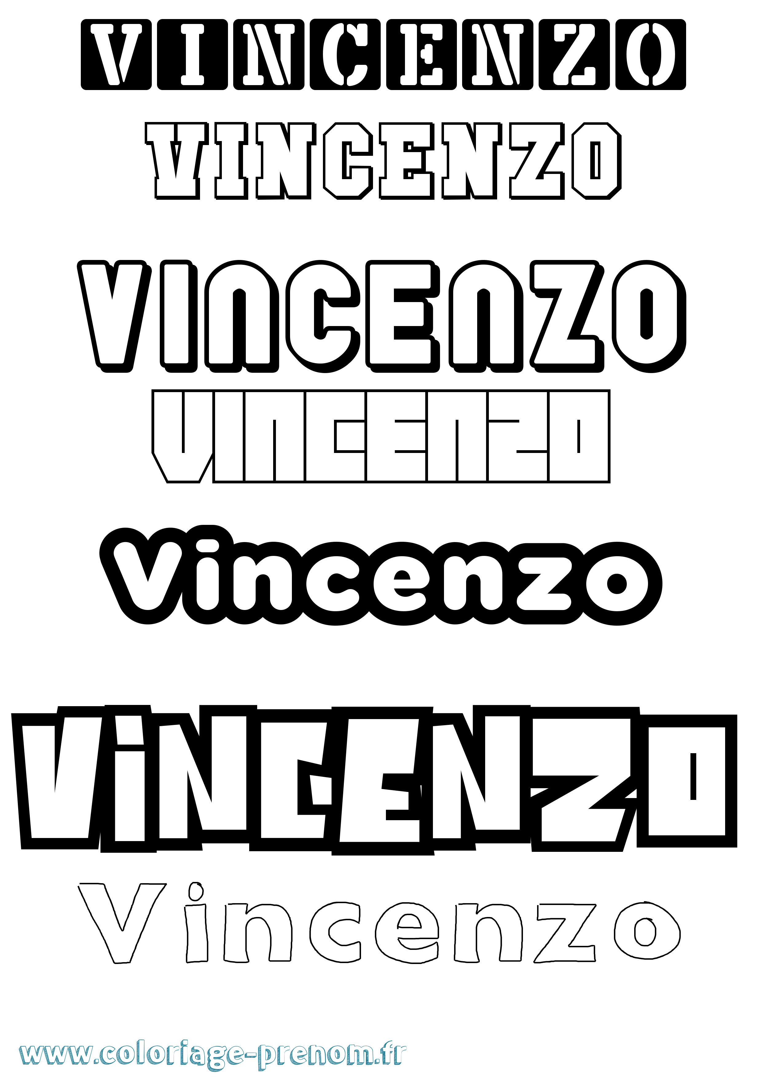 Coloriage Vincenzo Simple Coloriage prénom Vincenzo Simple
