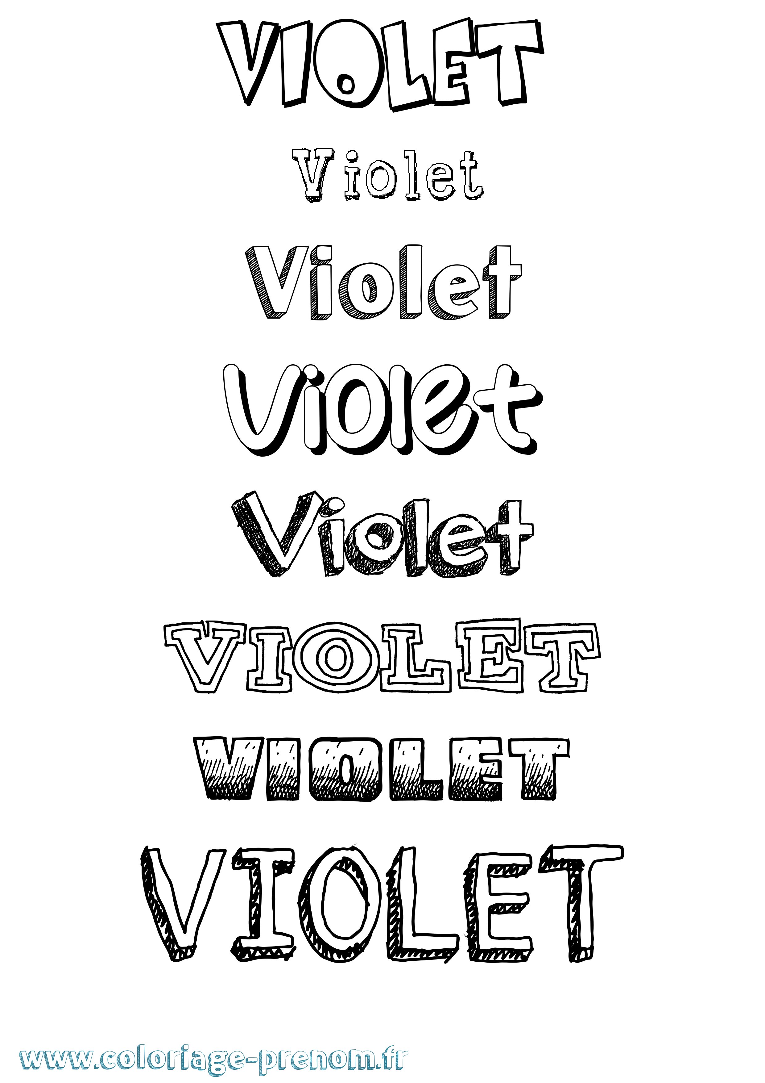 Coloriage prénom Violet Dessiné