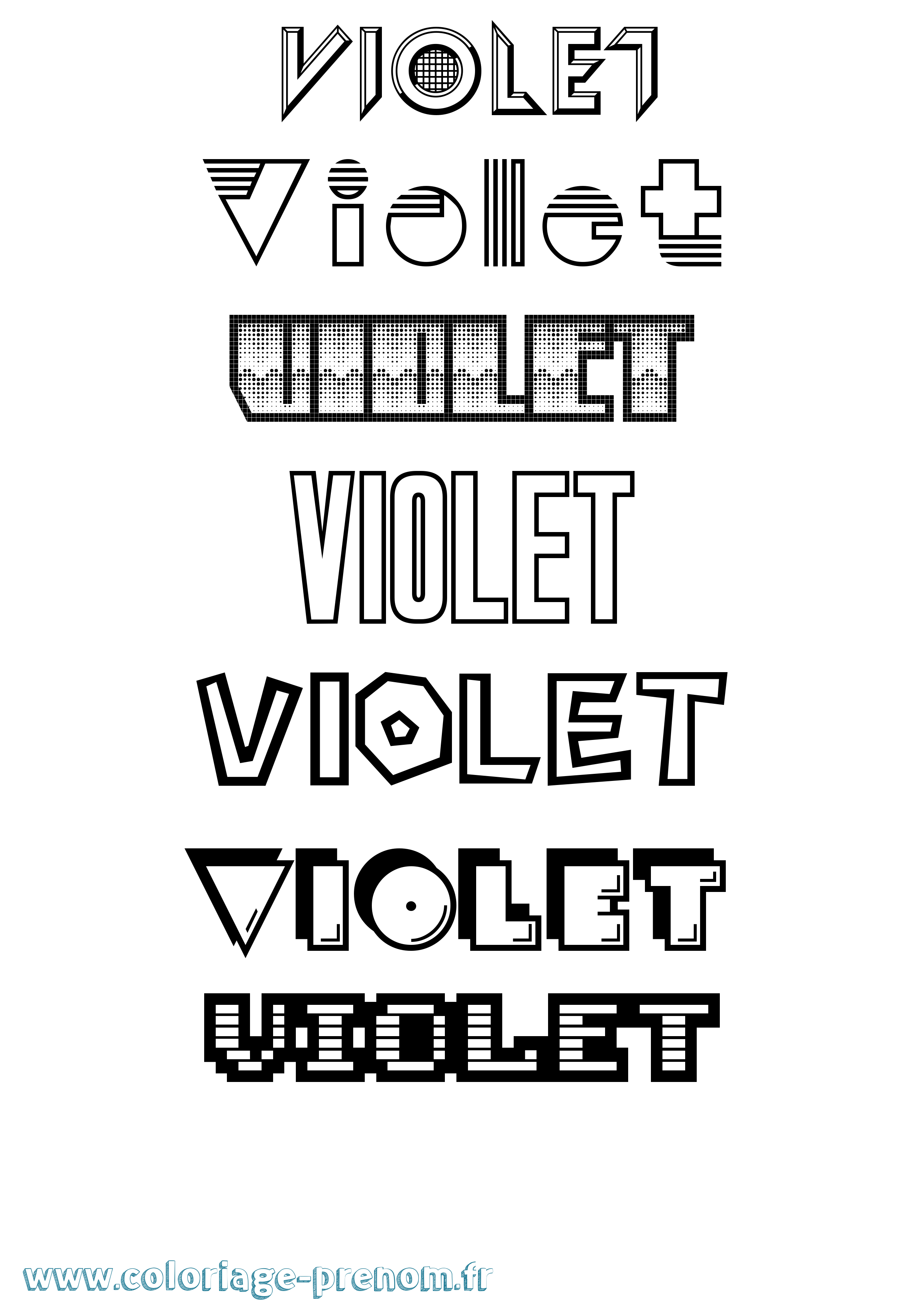 Coloriage prénom Violet Jeux Vidéos