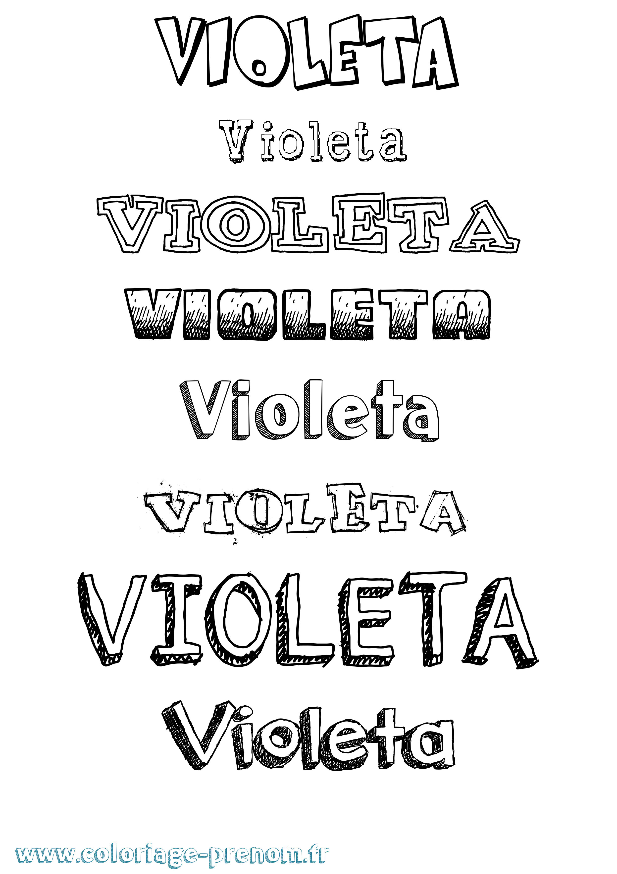Coloriage prénom Violeta Dessiné