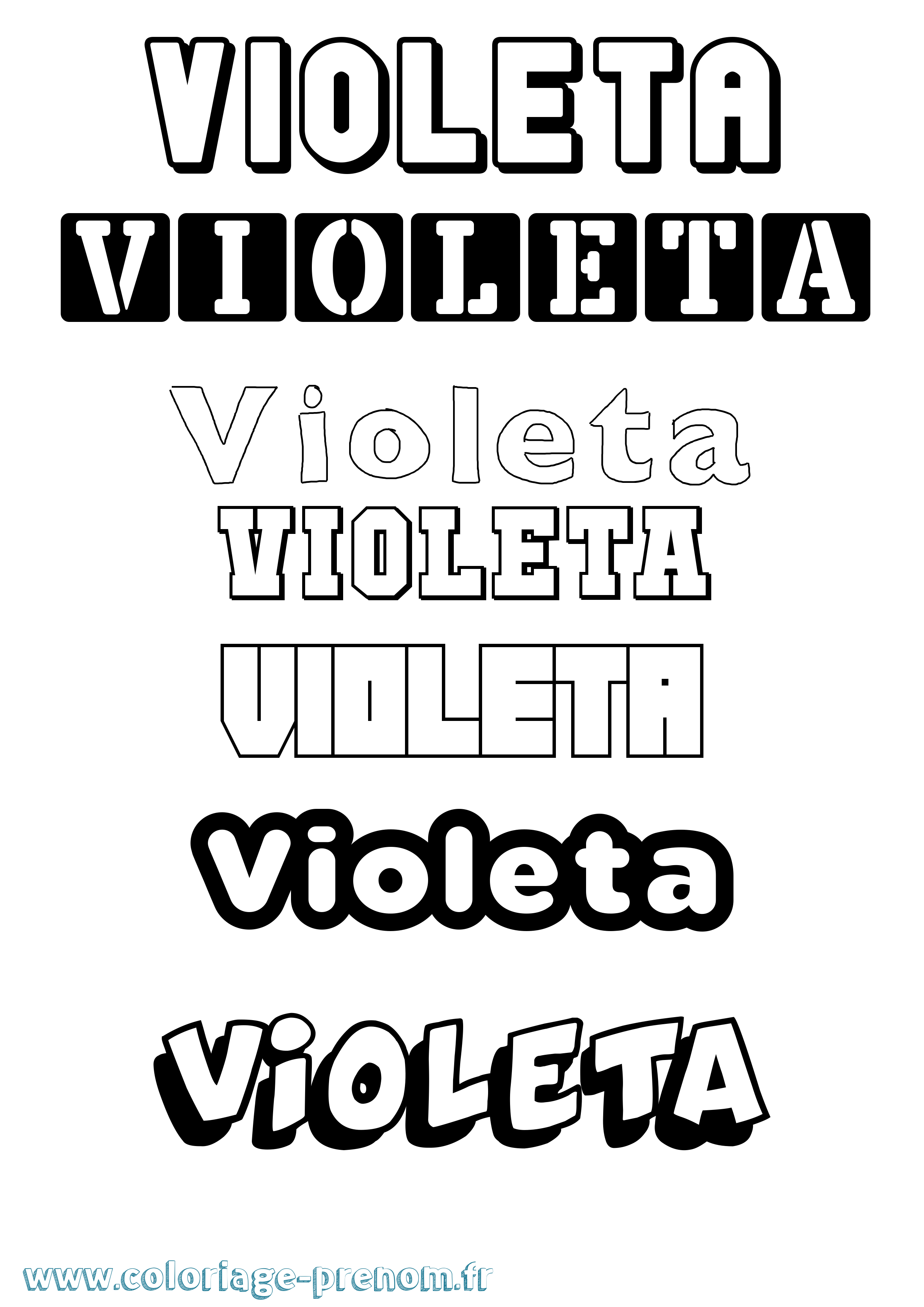 Coloriage prénom Violeta Simple