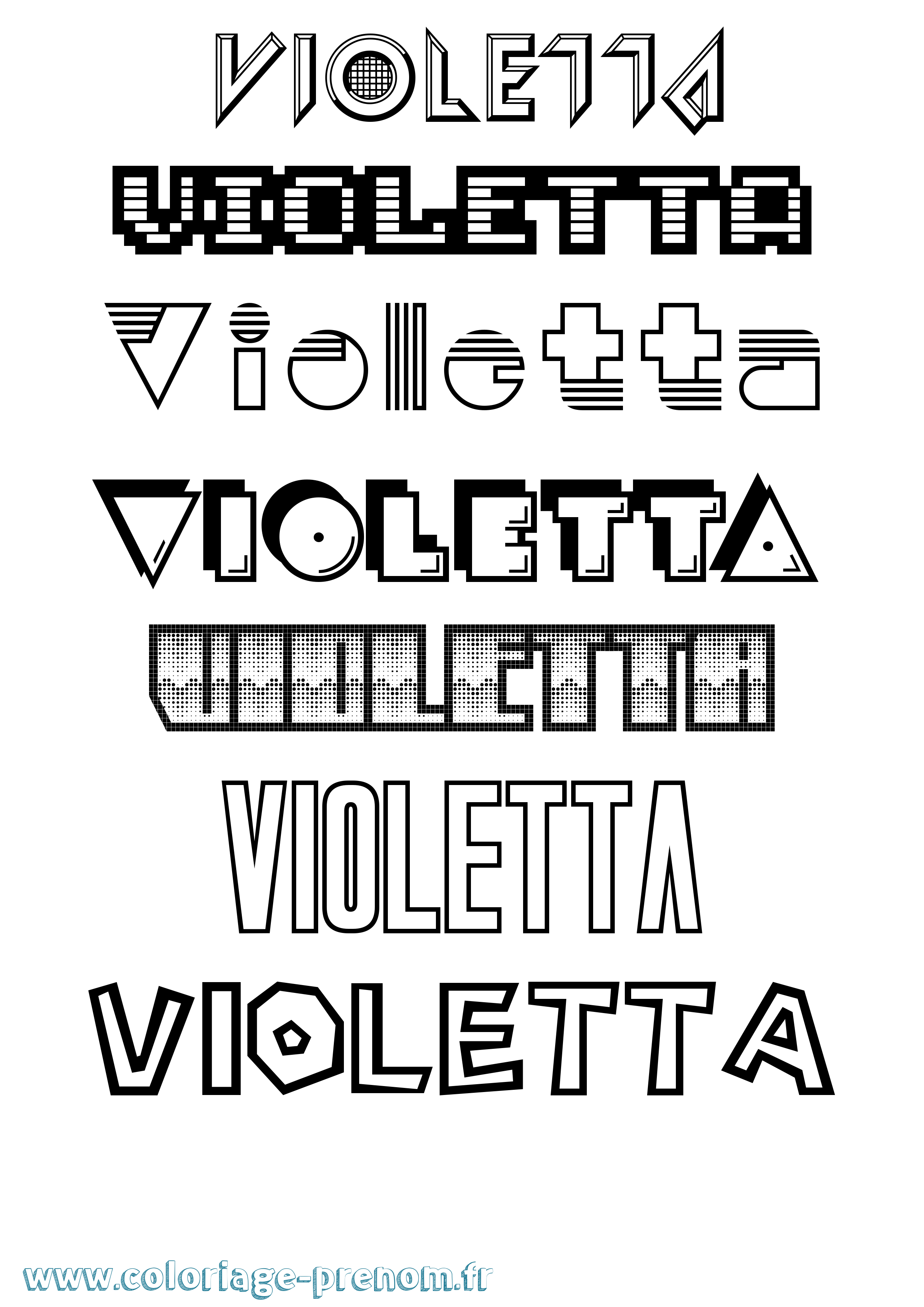 Coloriage prénom Violetta Jeux Vidéos