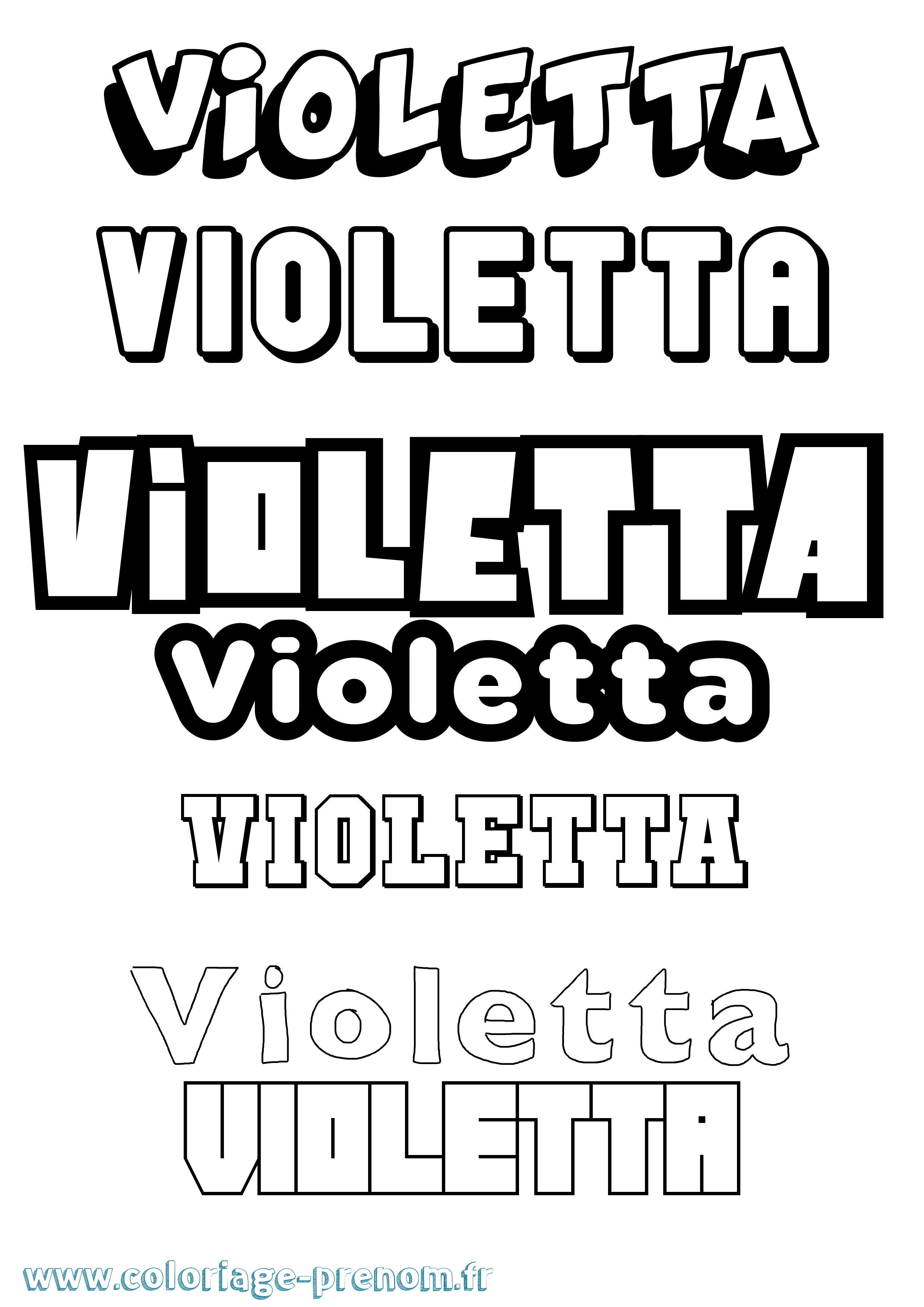 Coloriage prénom Violetta Simple