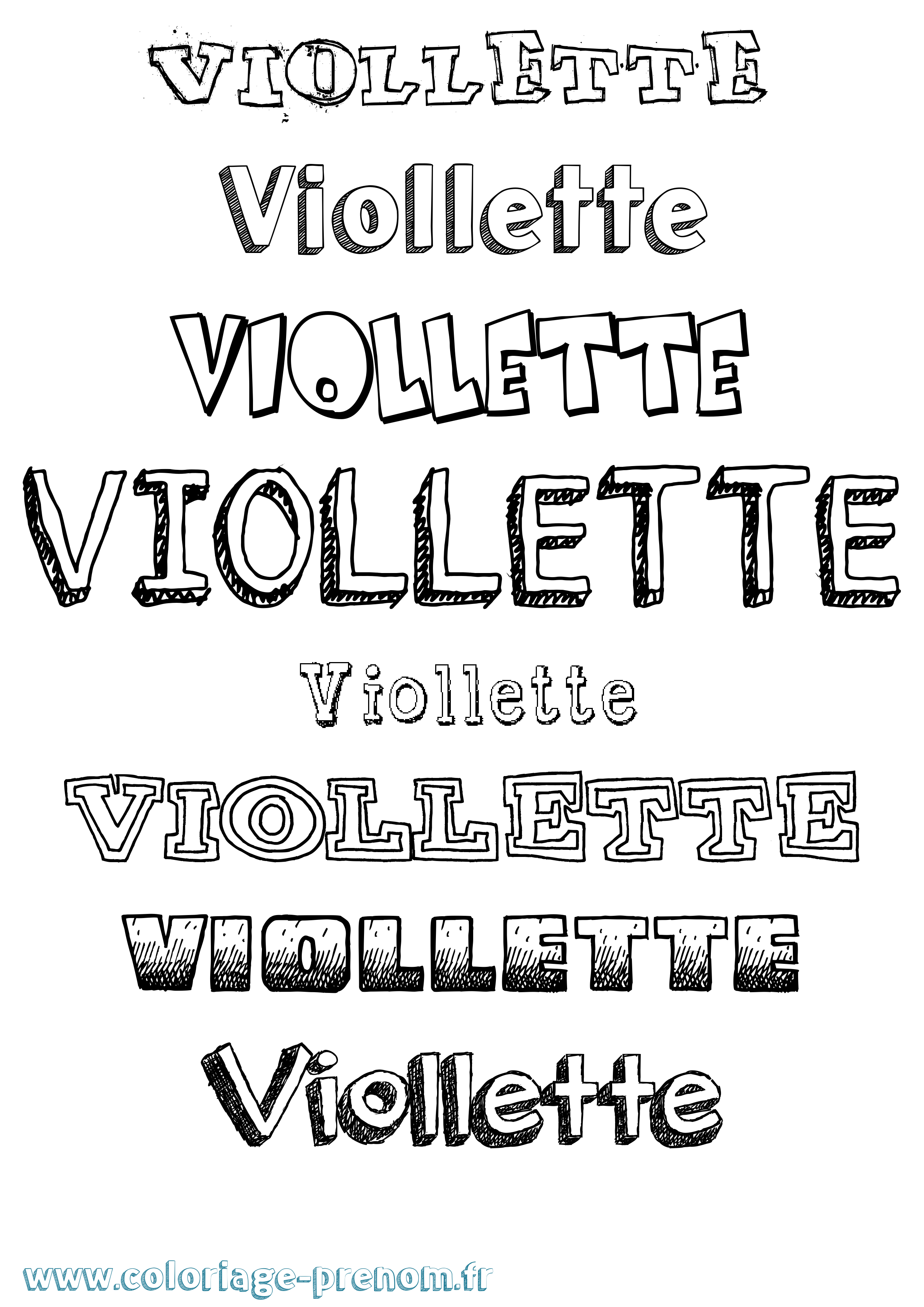Coloriage Viollette Dessiné Coloriage prénom Viollette Dessiné
