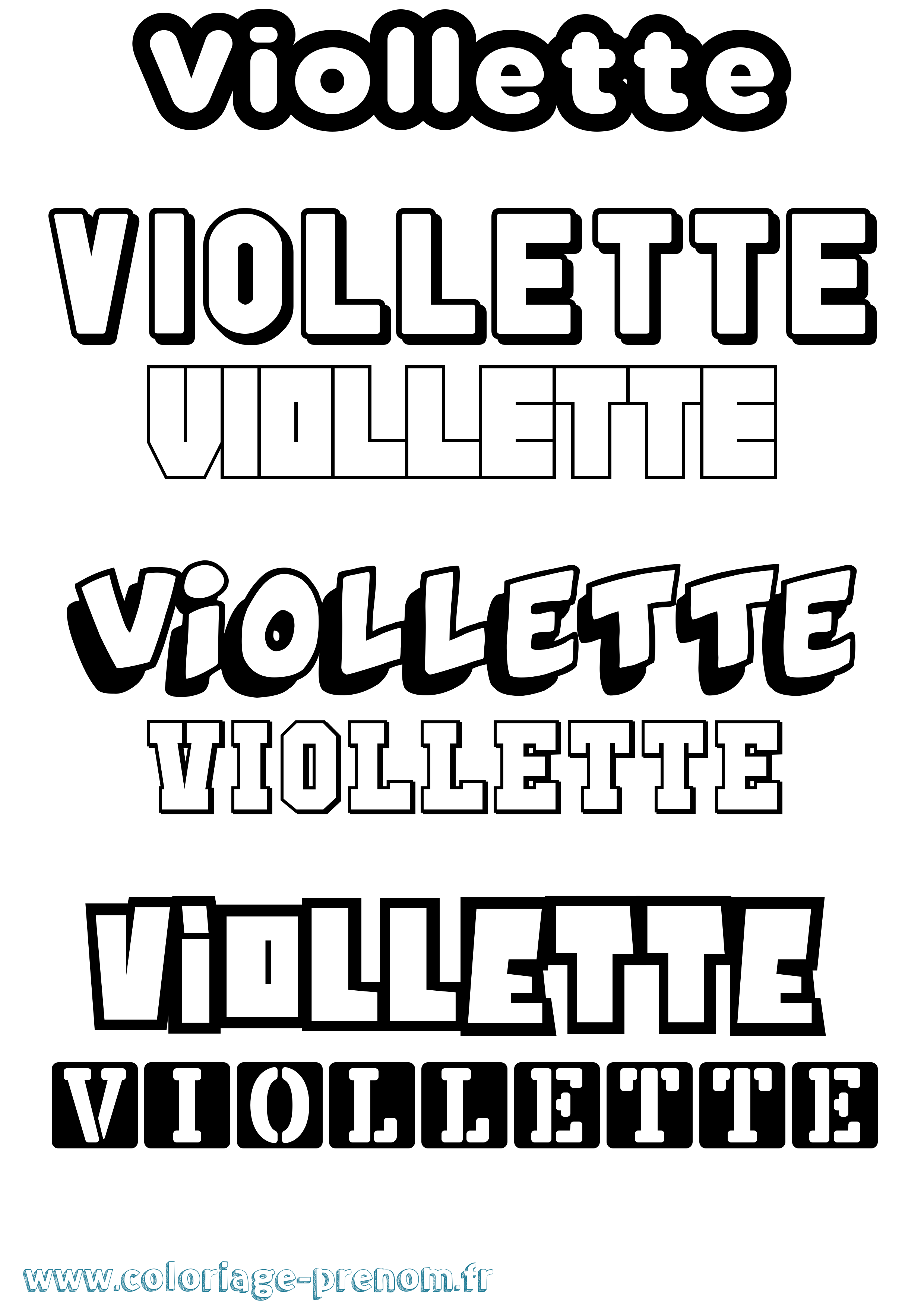Coloriage prénom Viollette Simple