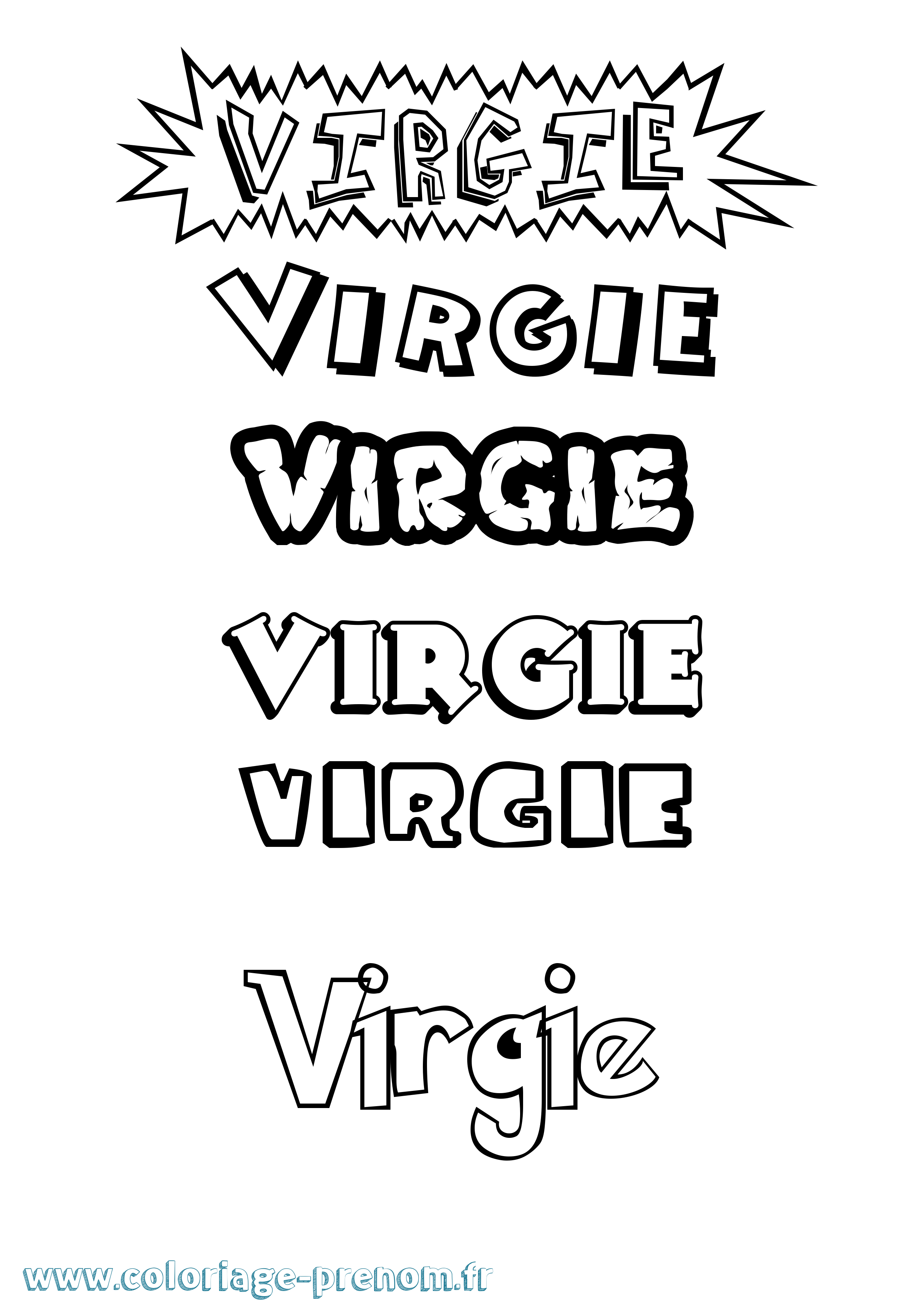 Coloriage prénom Virgie Dessin Animé