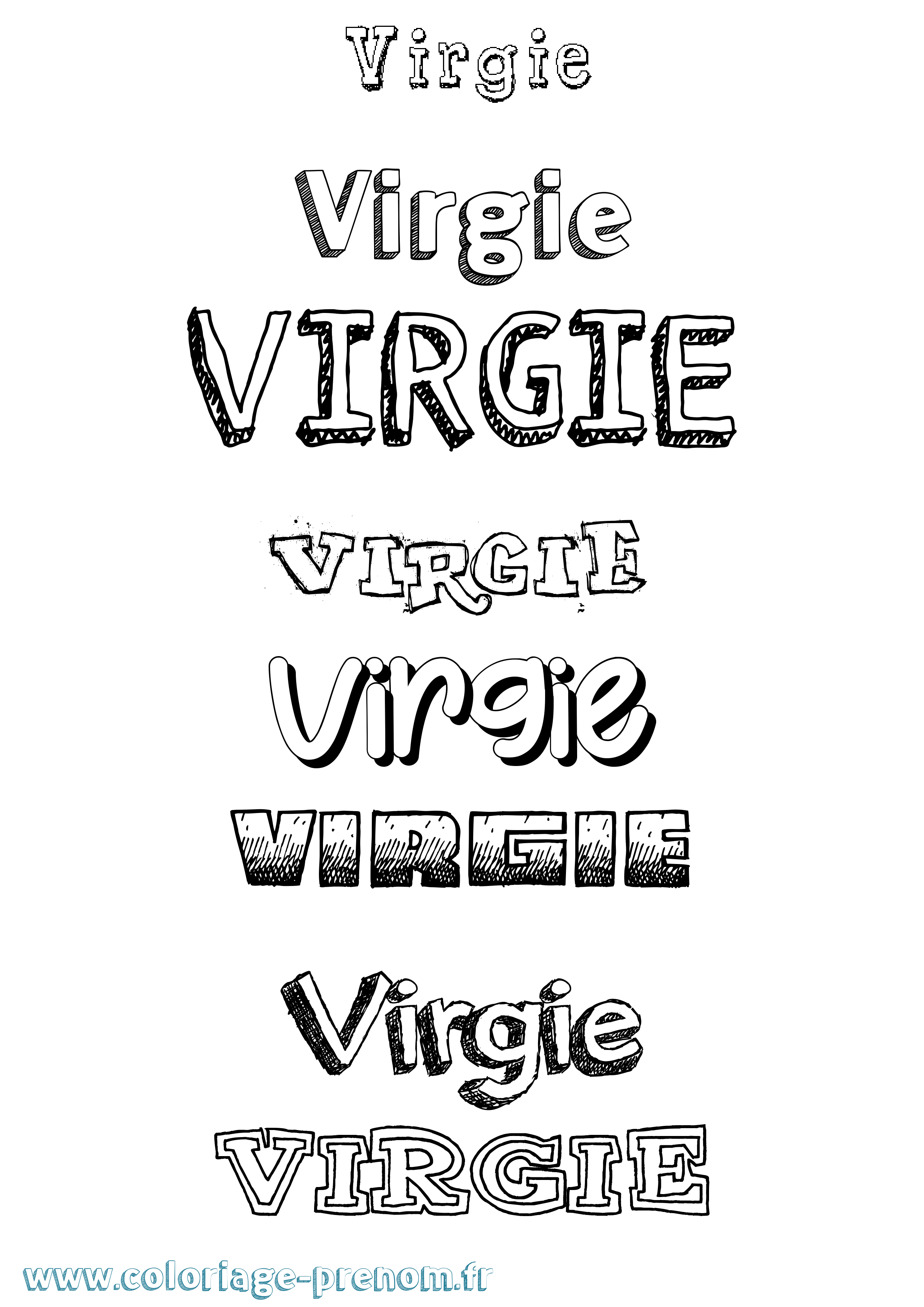 Coloriage prénom Virgie Dessiné