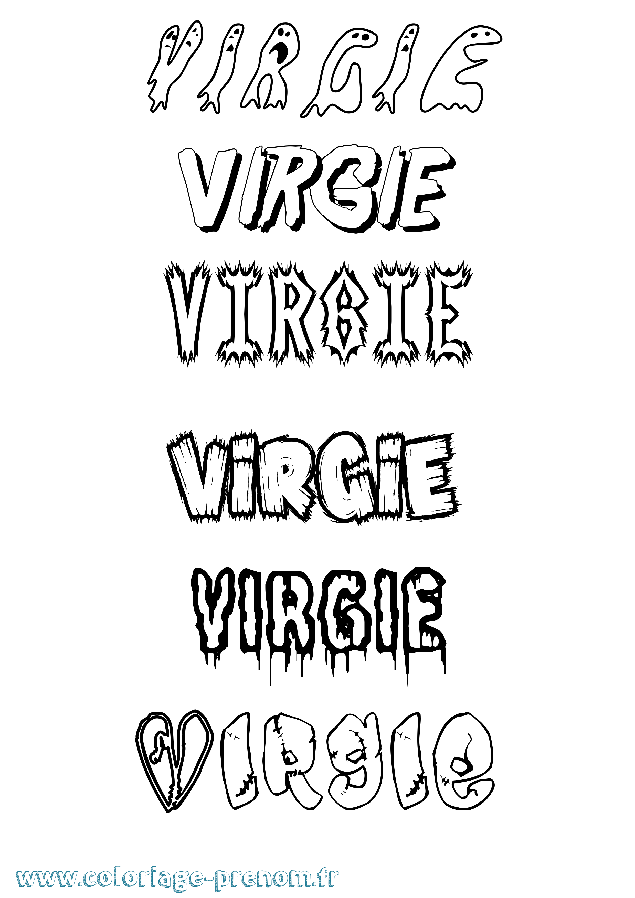 Coloriage prénom Virgie Frisson