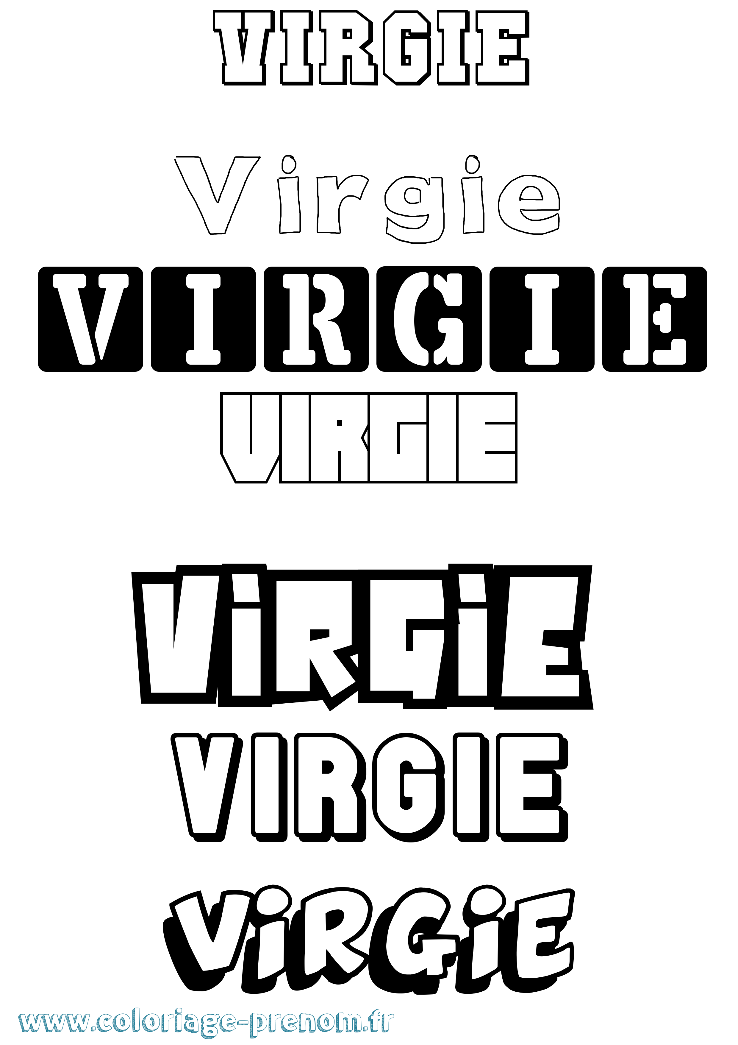 Coloriage prénom Virgie Simple