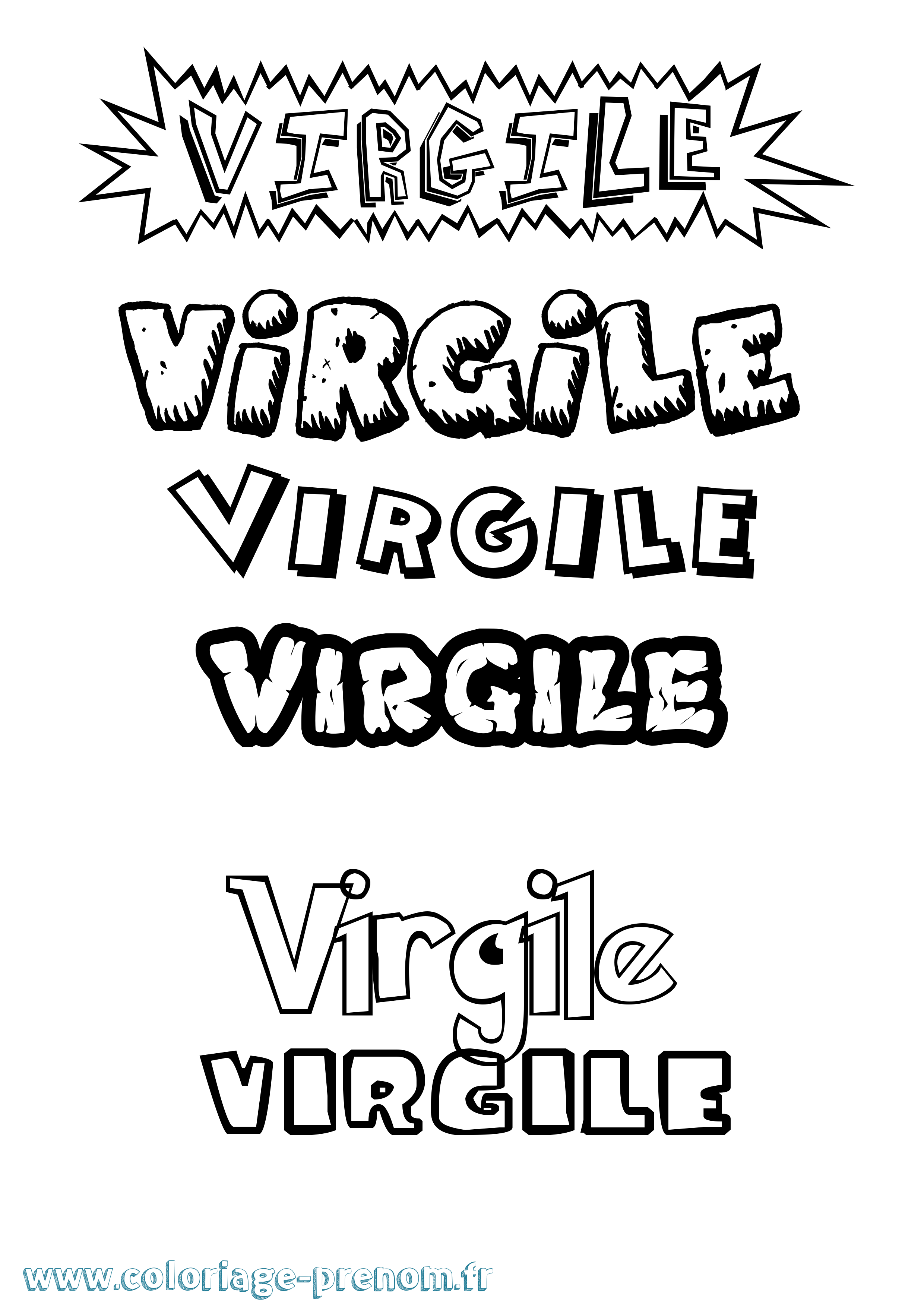 Coloriage Virgile Dessin Animé Coloriage prénom Virgile Dessin Animé