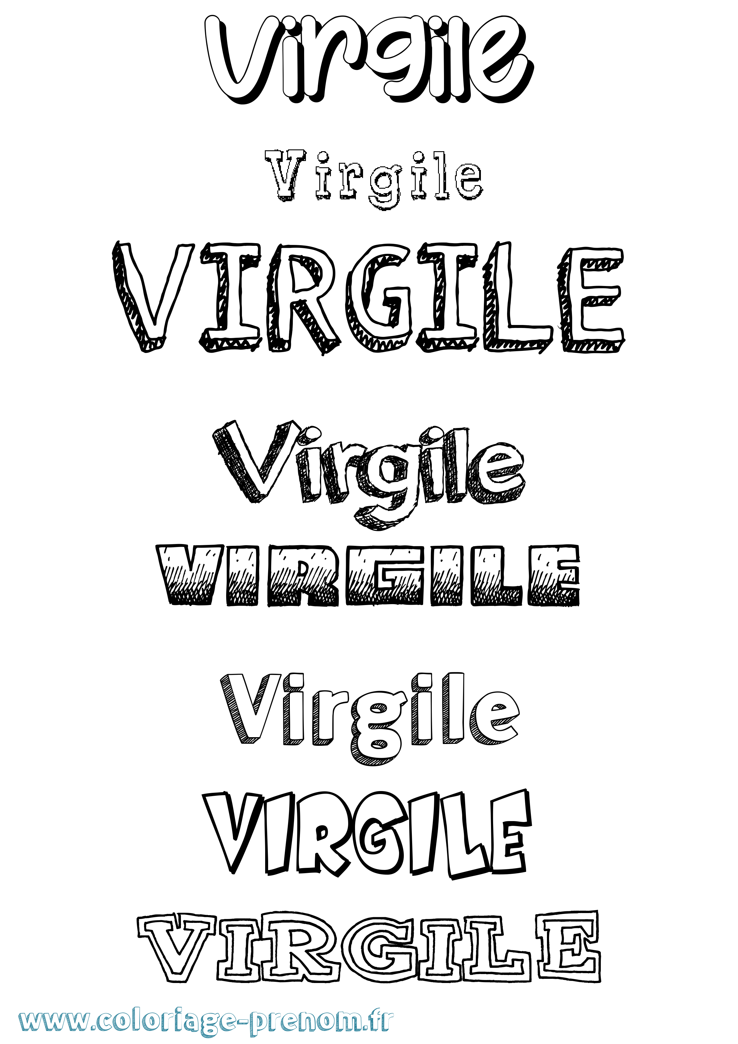 Coloriage prénom Virgile Dessiné