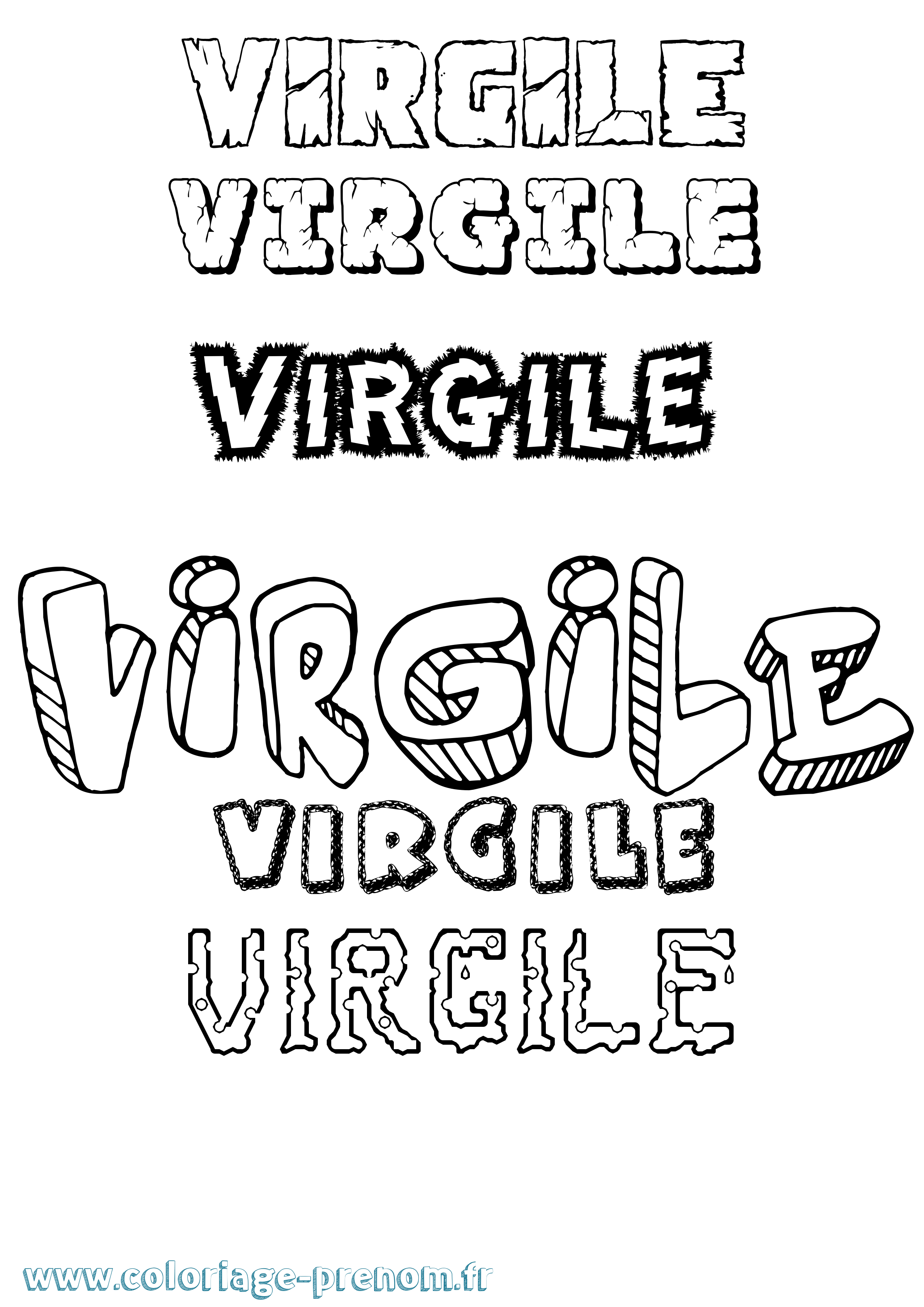 Coloriage prénom Virgile Destructuré