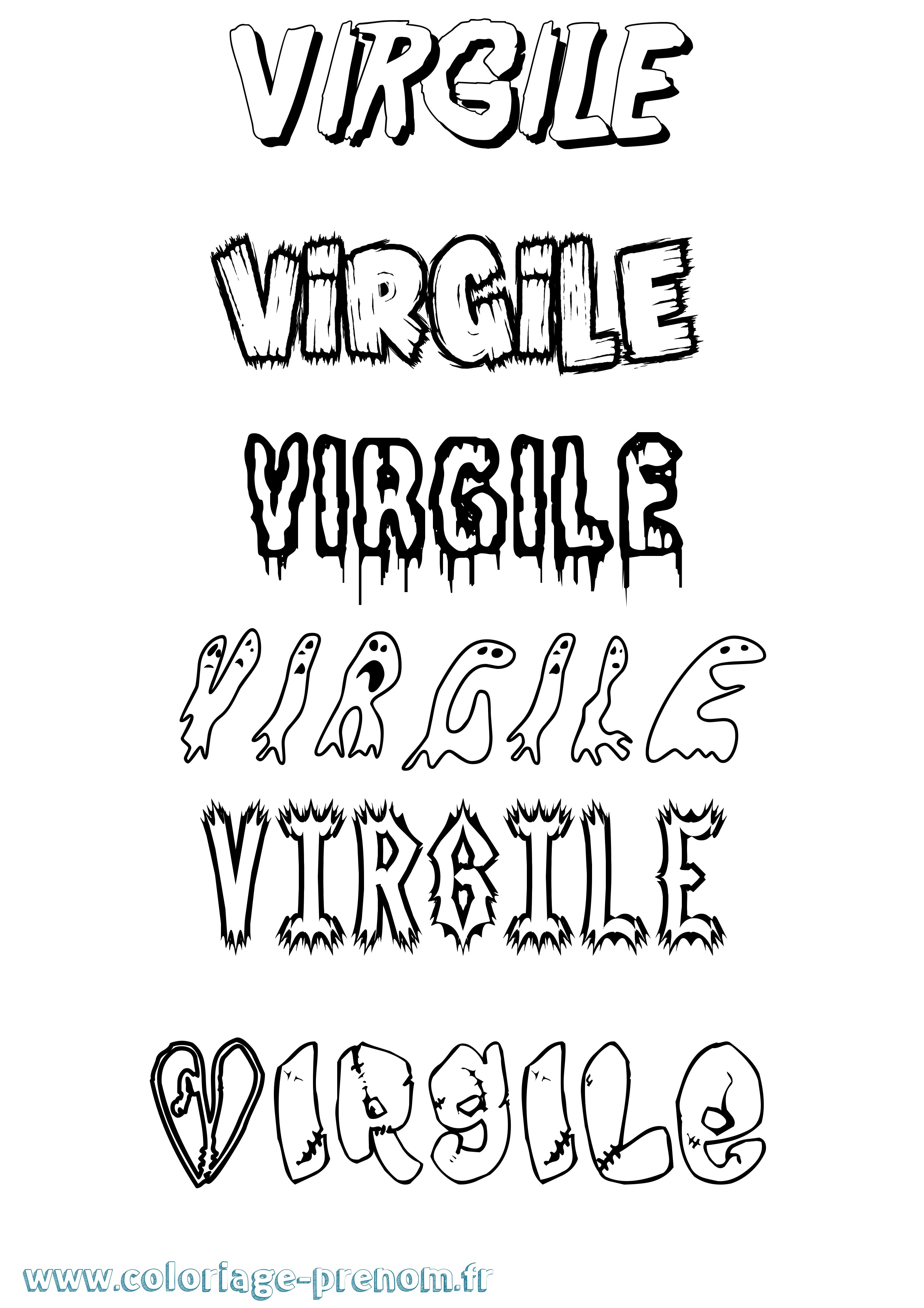 Coloriage prénom Virgile Frisson