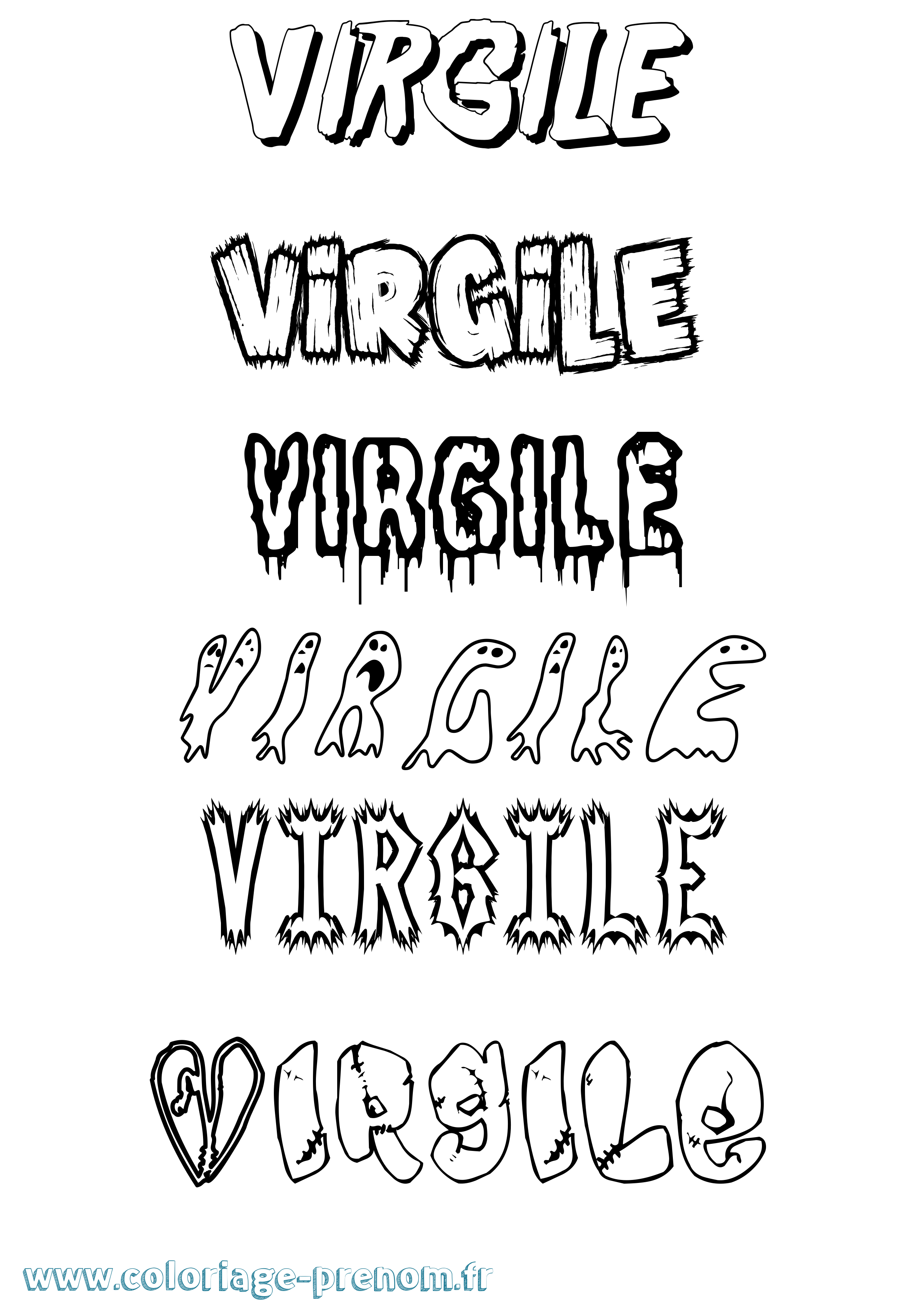 Coloriage Virgile Frisson Coloriage prénom Virgile Frisson