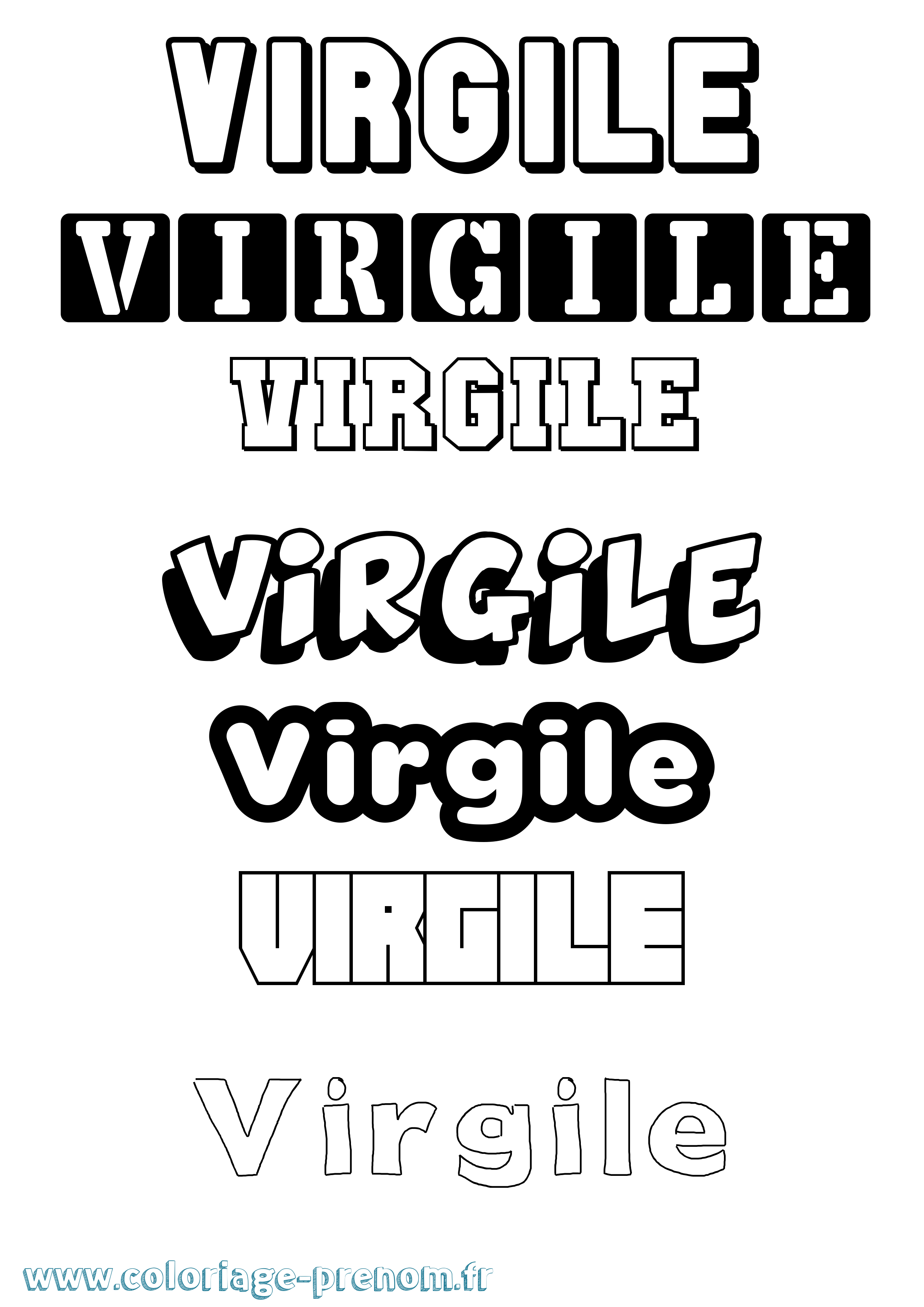 Coloriage prénom Virgile Simple