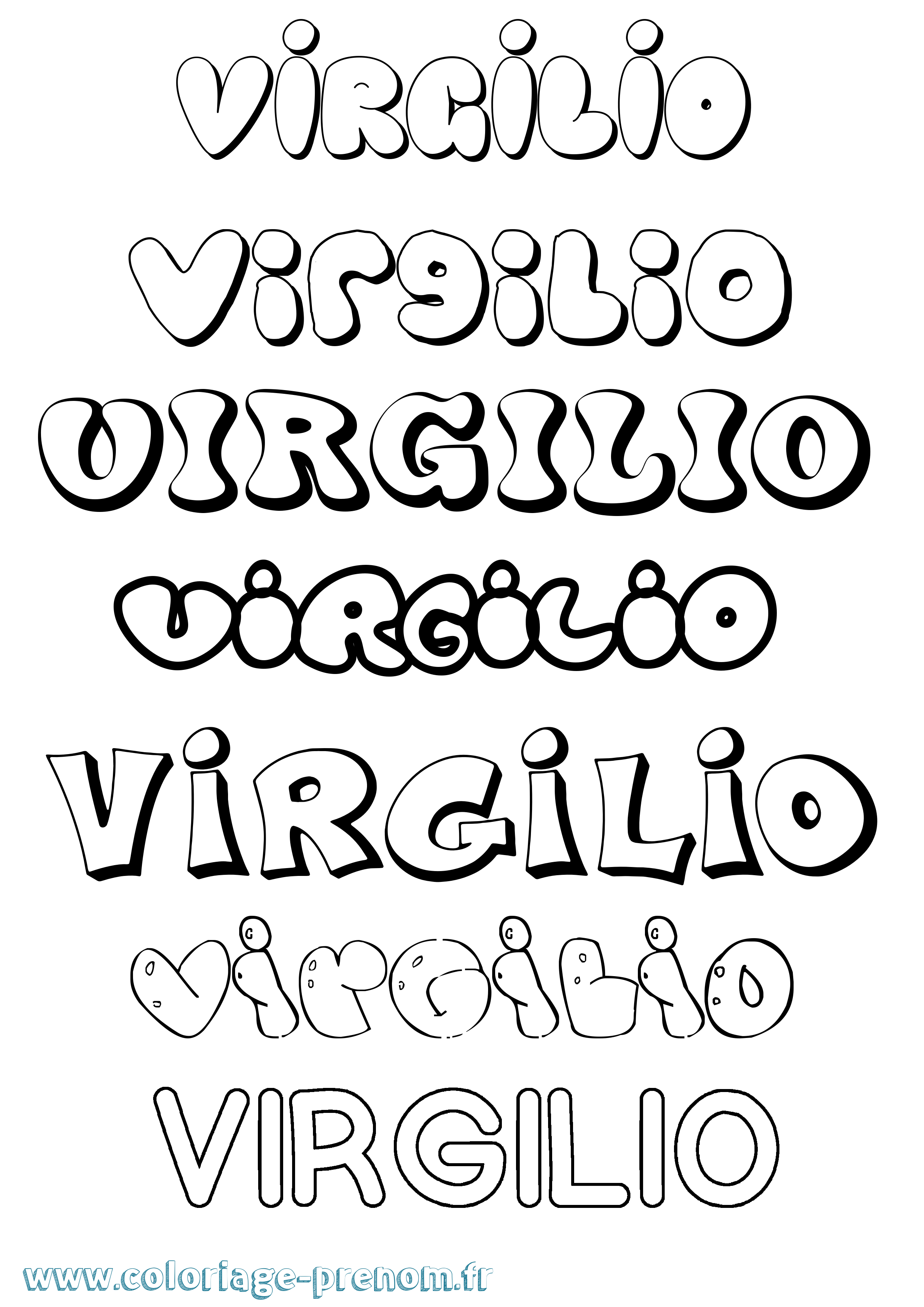 Coloriage prénom Virgilio Bubble
