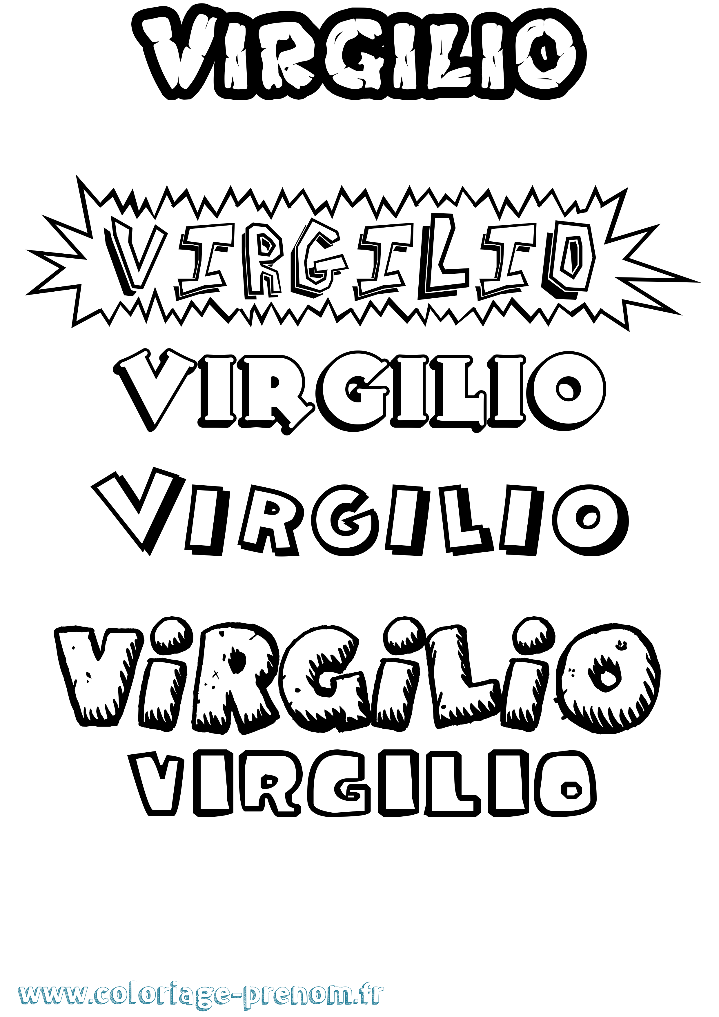 Coloriage prénom Virgilio Dessin Animé