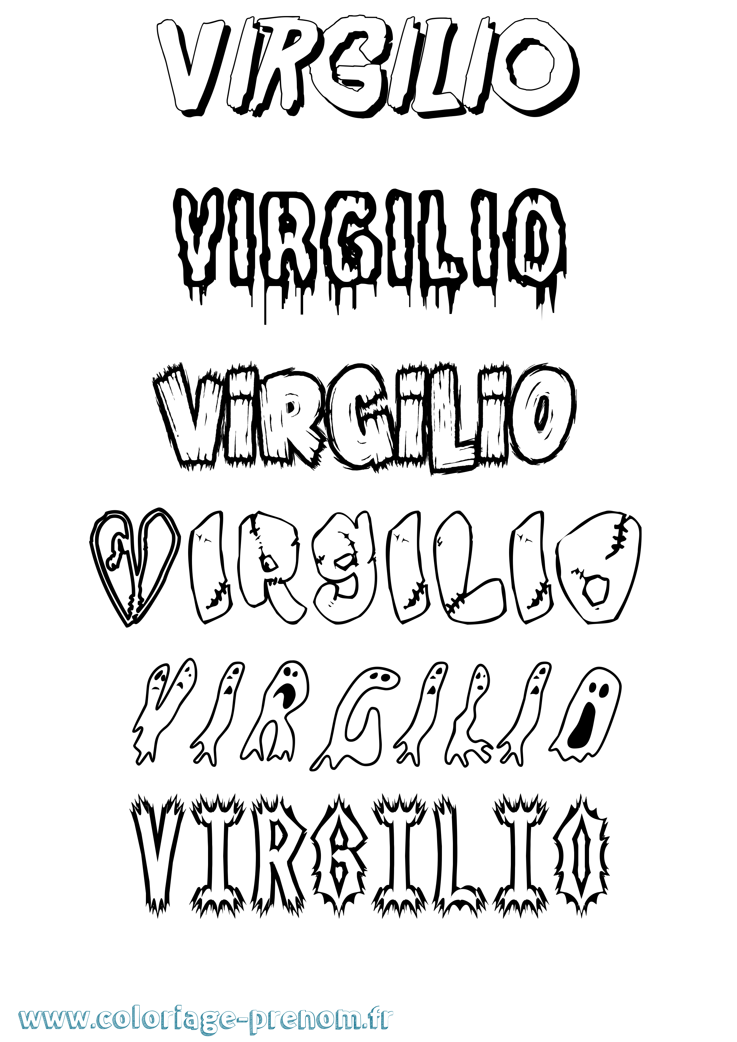 Coloriage prénom Virgilio Frisson