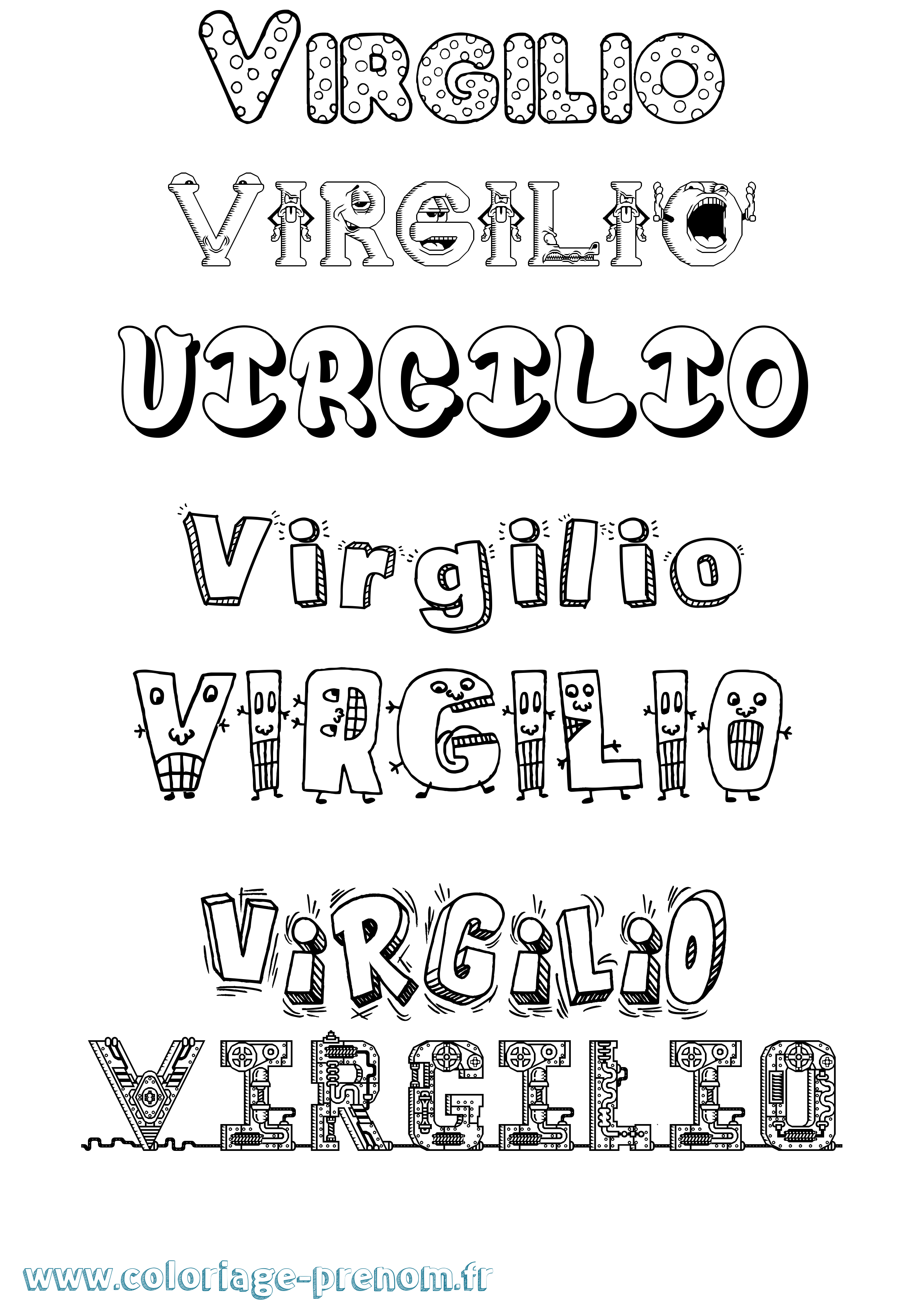 Coloriage prénom Virgilio Fun