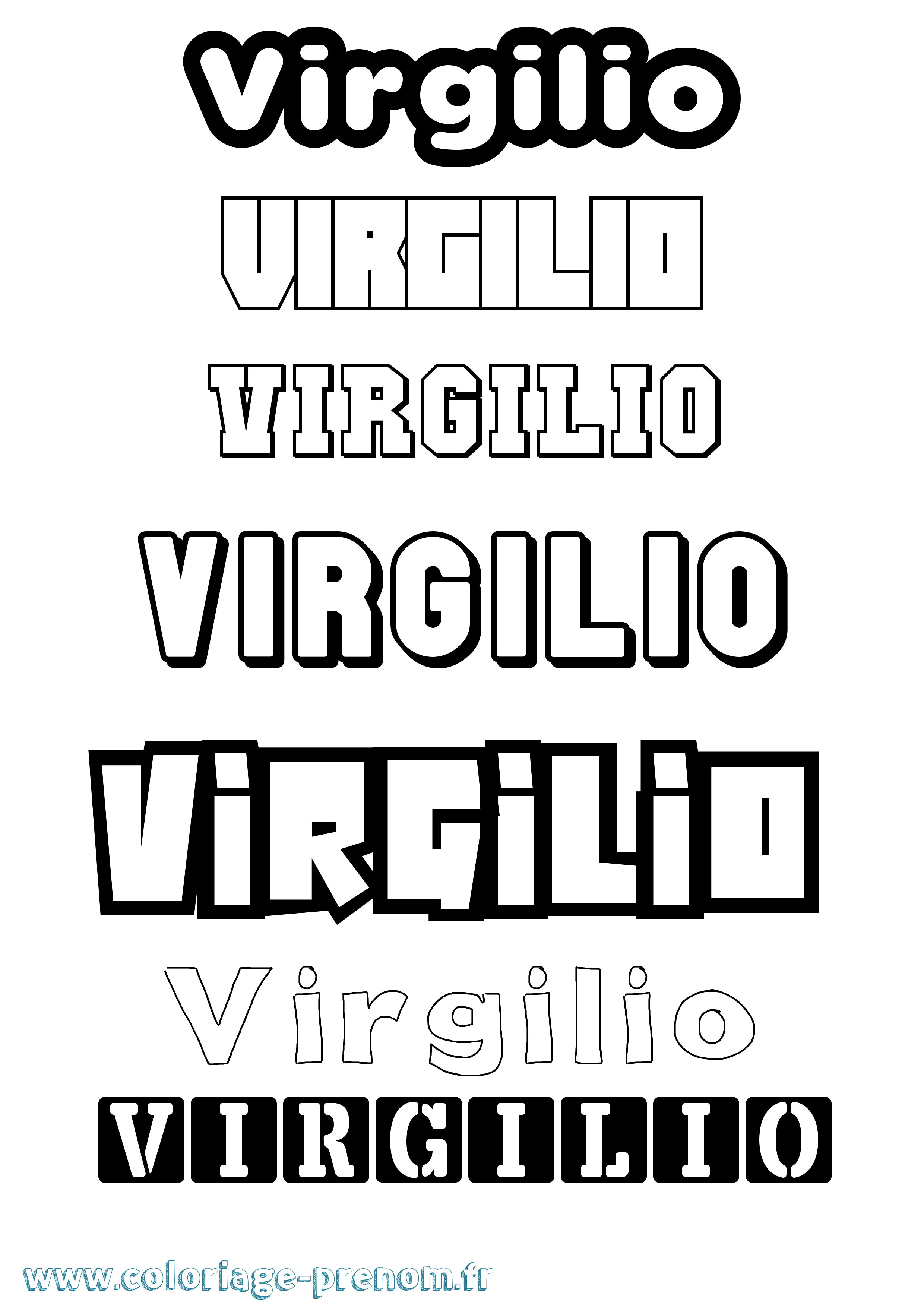 Coloriage prénom Virgilio Simple