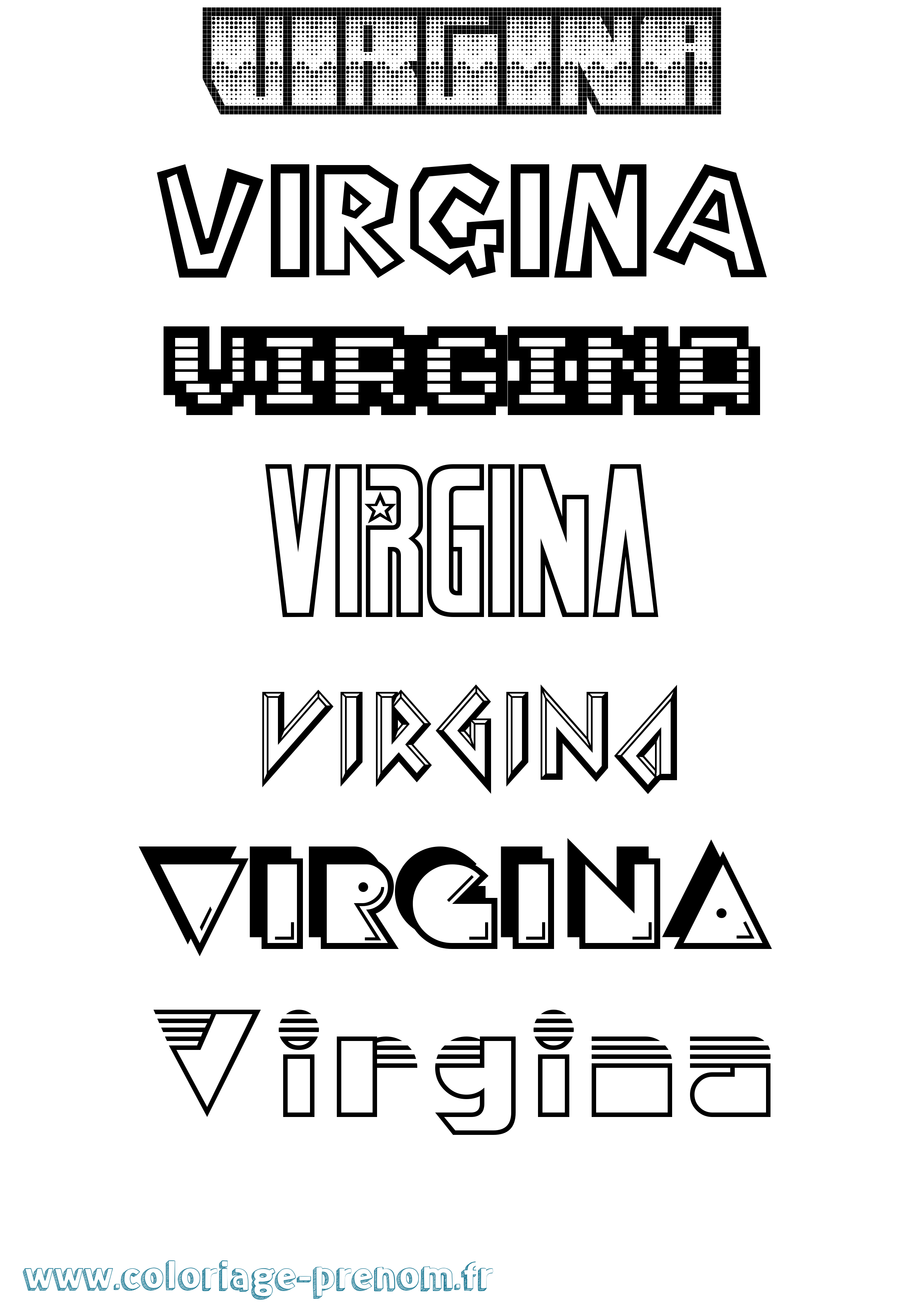 Coloriage prénom Virgina Jeux Vidéos