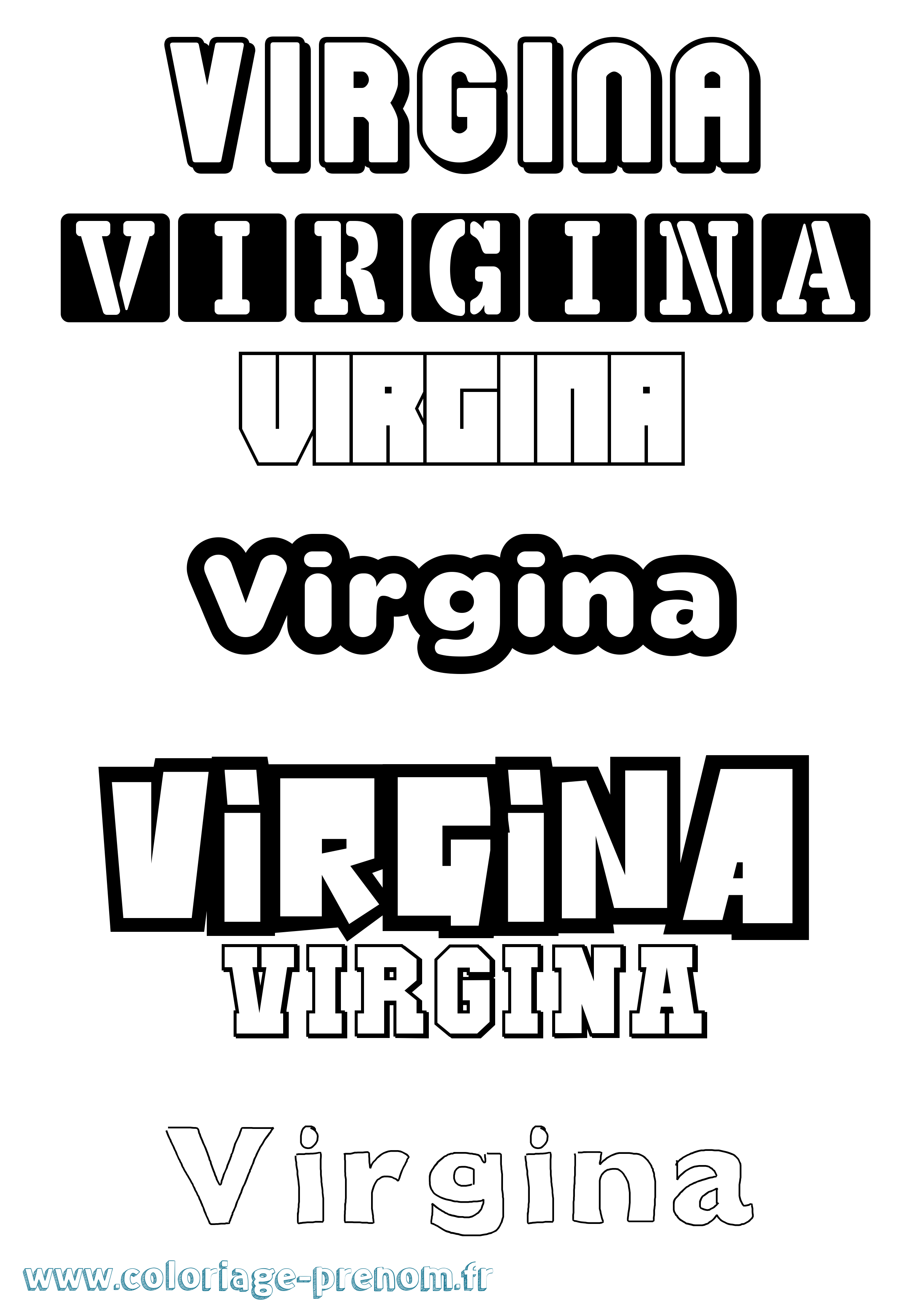 Coloriage prénom Virgina Simple