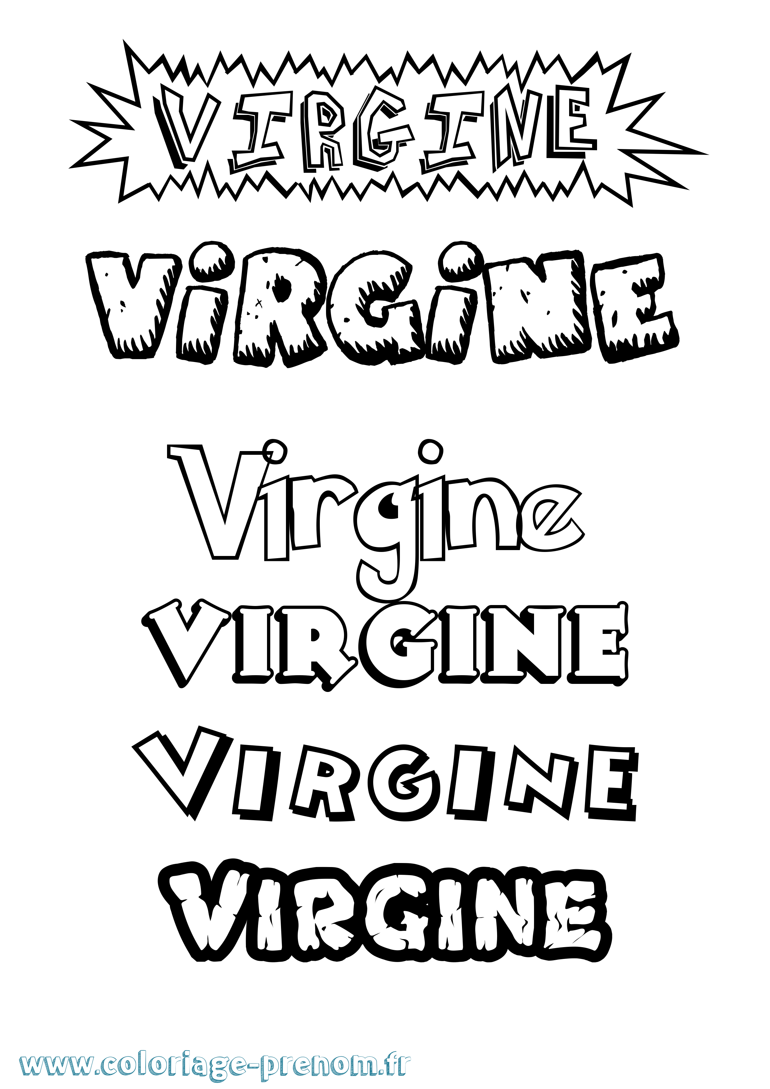 Coloriage Virgine Dessin Animé Coloriage prénom Virgine Dessin Animé