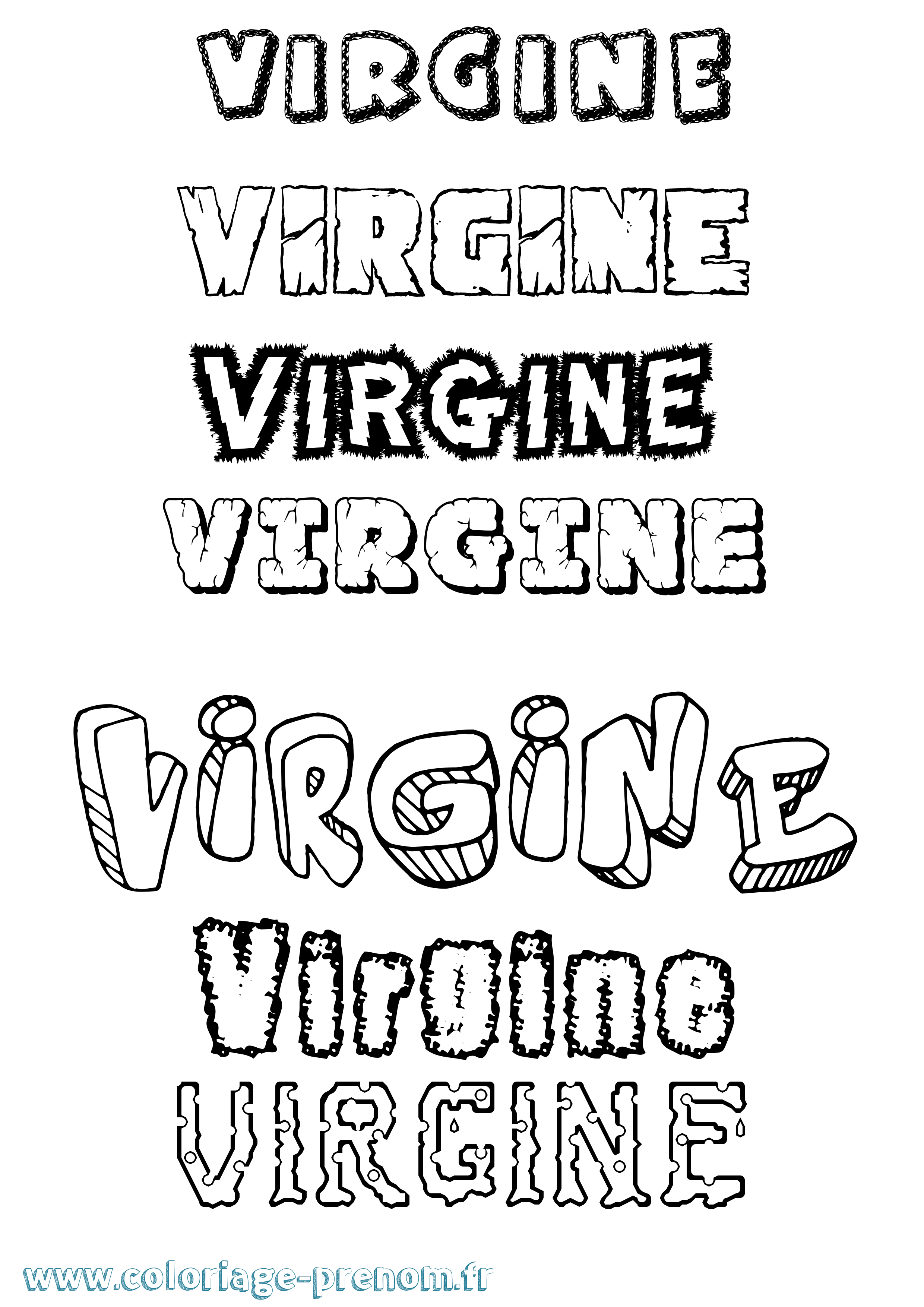 Coloriage Virgine Destructuré Coloriage prénom Virgine Destructuré