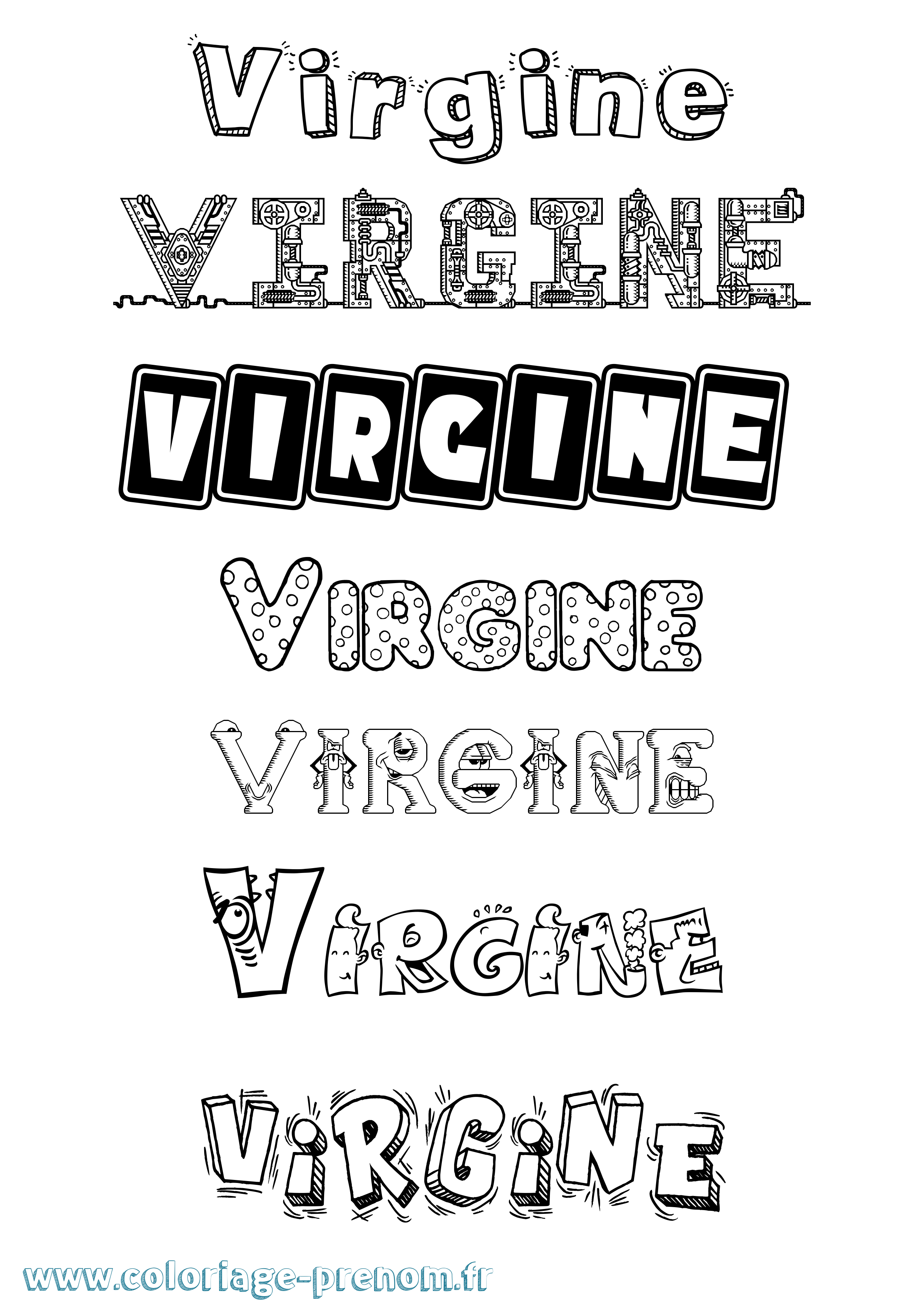 Coloriage Virgine Fun Coloriage prénom Virgine Fun