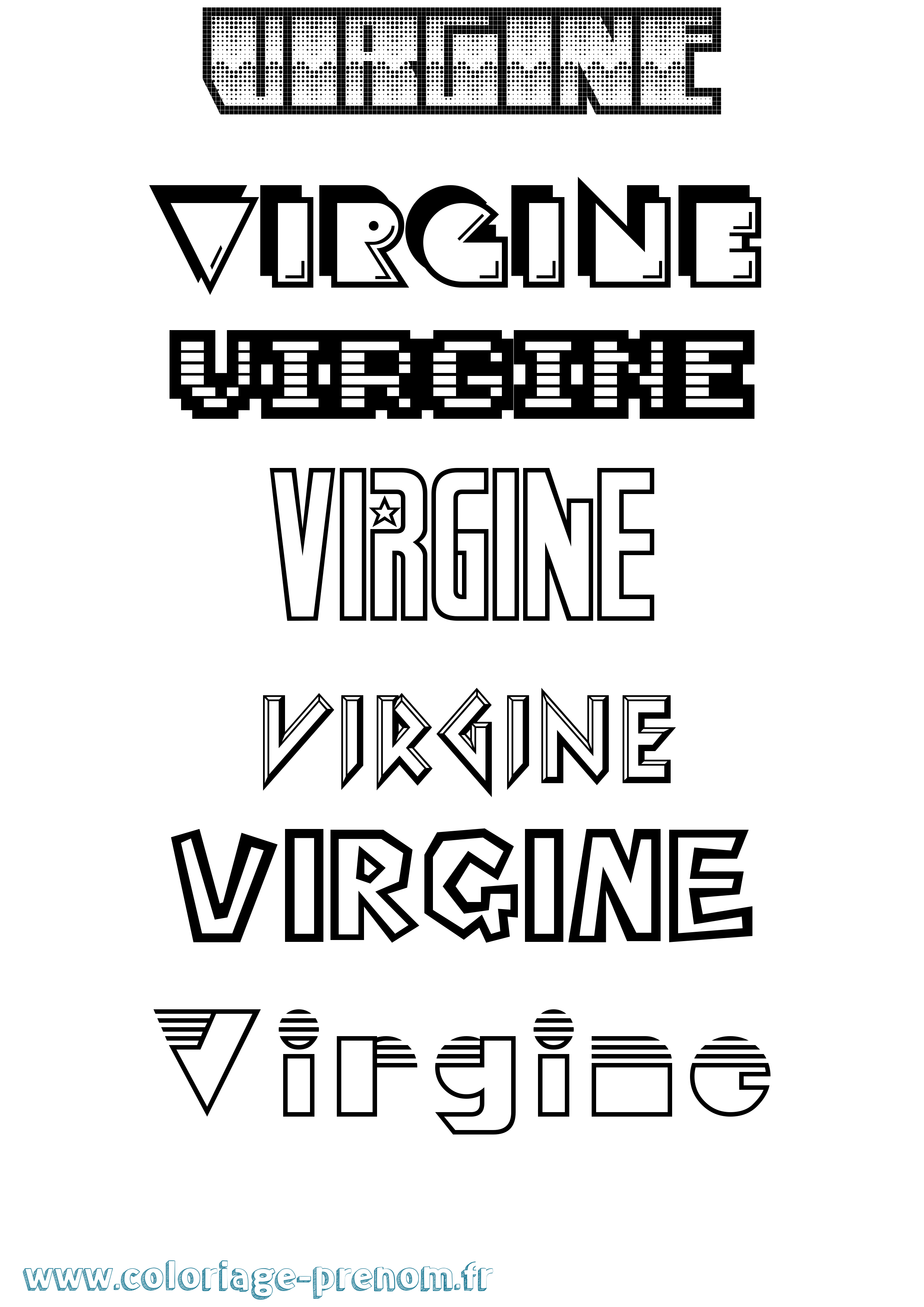 Coloriage Virgine Jeux Vidéos Coloriage prénom Virgine Jeux Vidéos