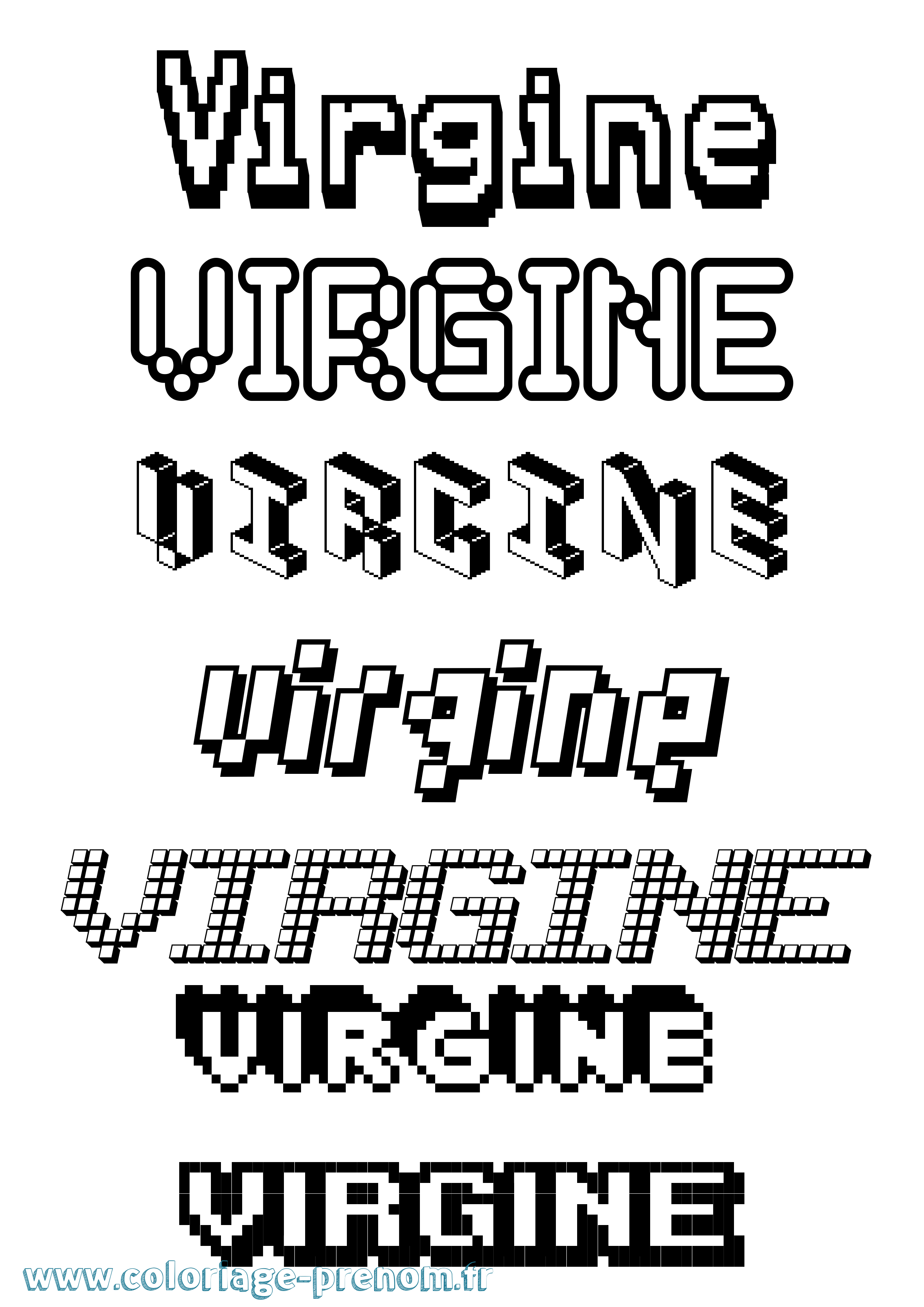 Coloriage Virgine Pixel Coloriage prénom Virgine Pixel