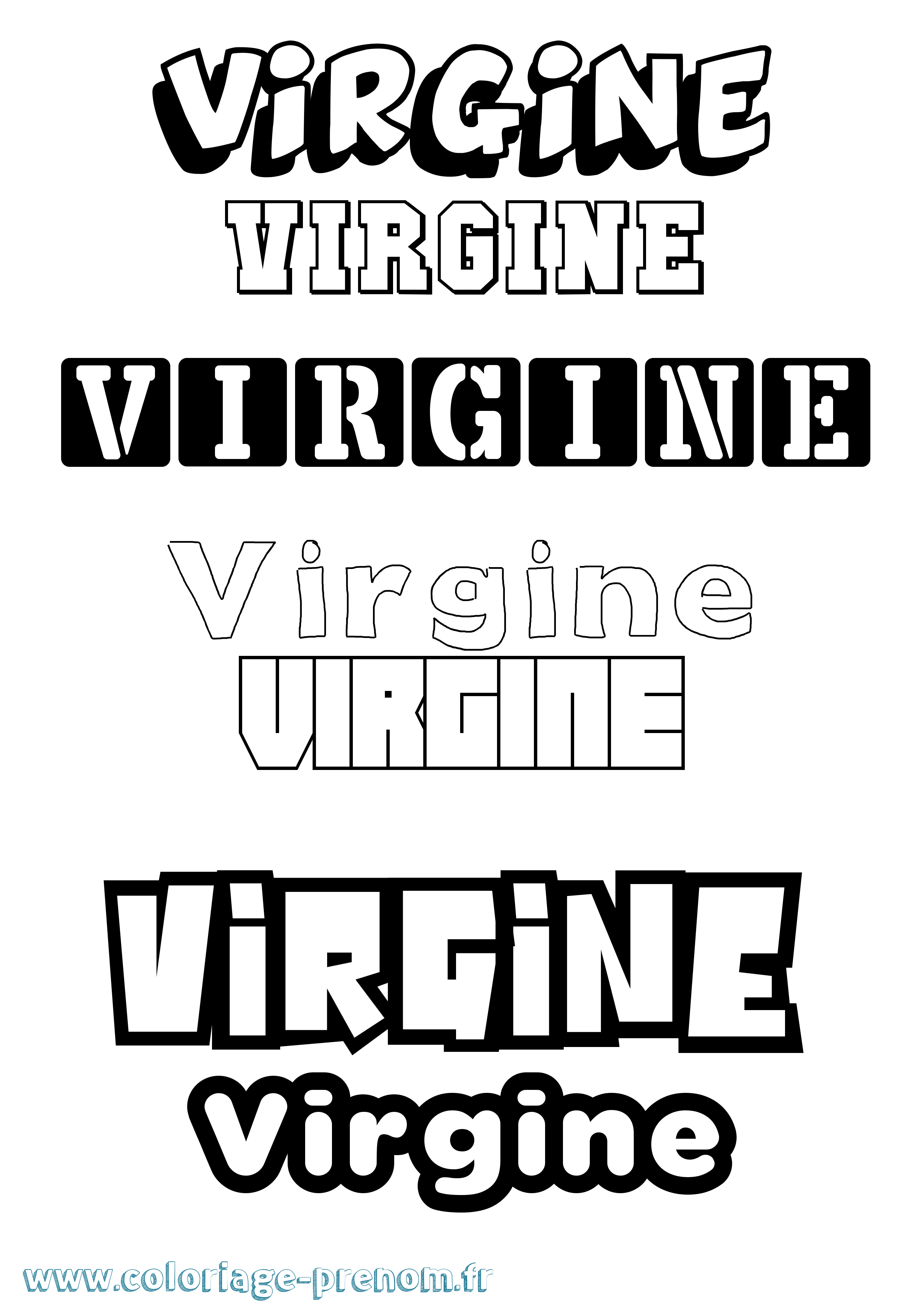 Coloriage Virgine Simple Coloriage prénom Virgine Simple