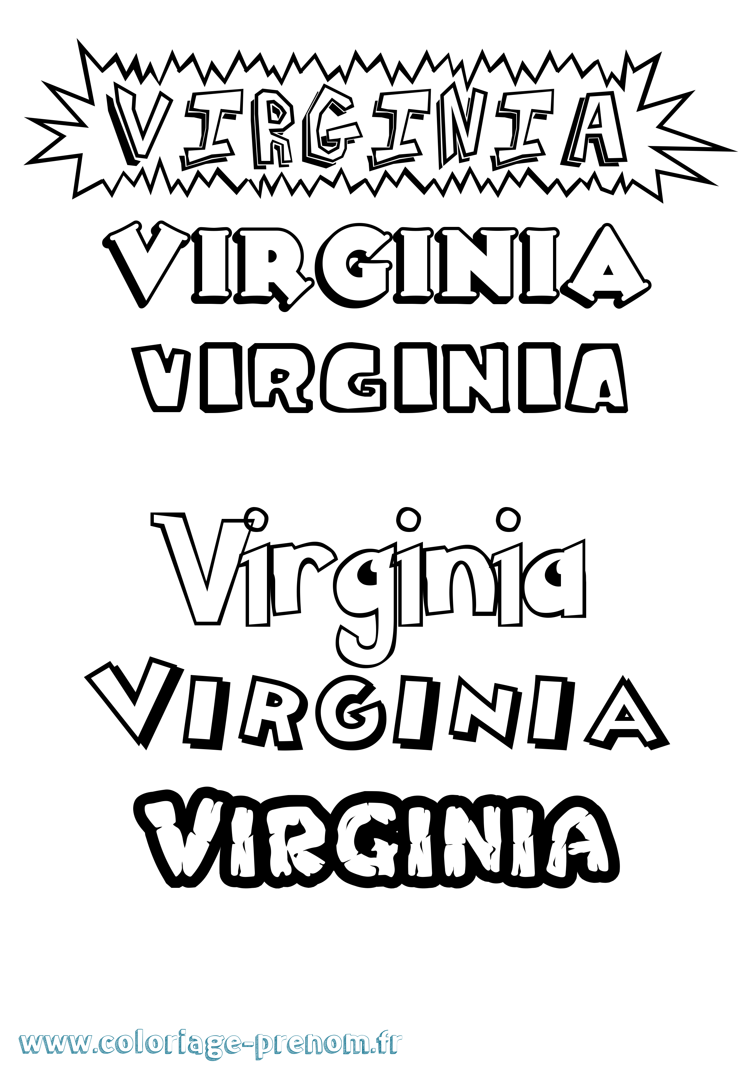 Coloriage Virginia Dessin Animé Coloriage prénom Virginia Dessin Animé